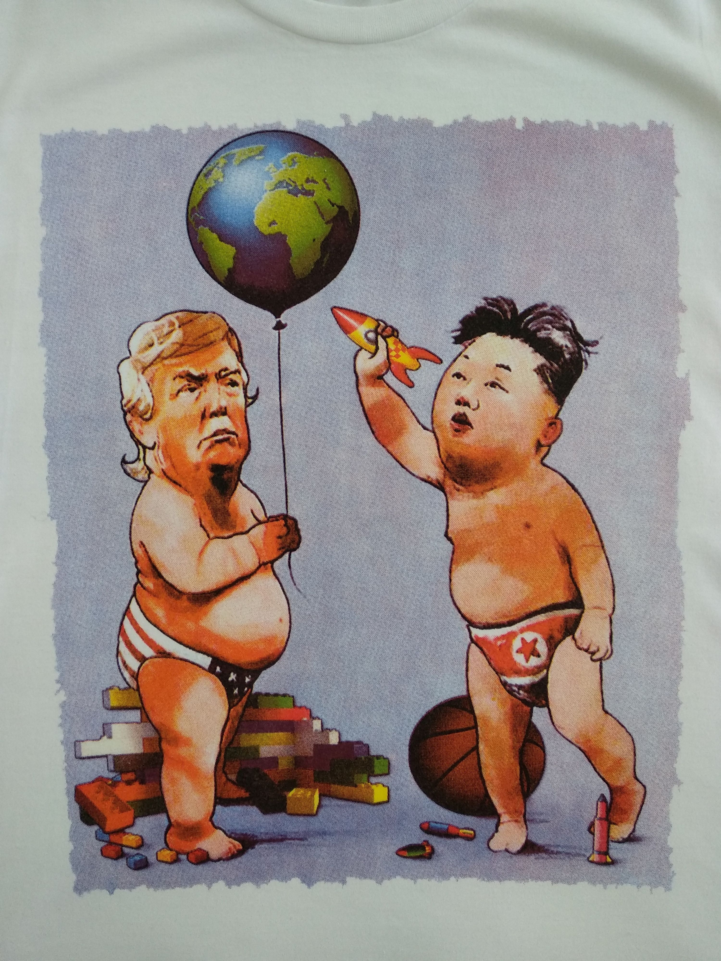 Donald Trump × Vintage Exclusive A - Trump & Kim Jong-Un Nuclear Graphic Size US S / EU 44-46 / 1 - 3 Thumbnail
