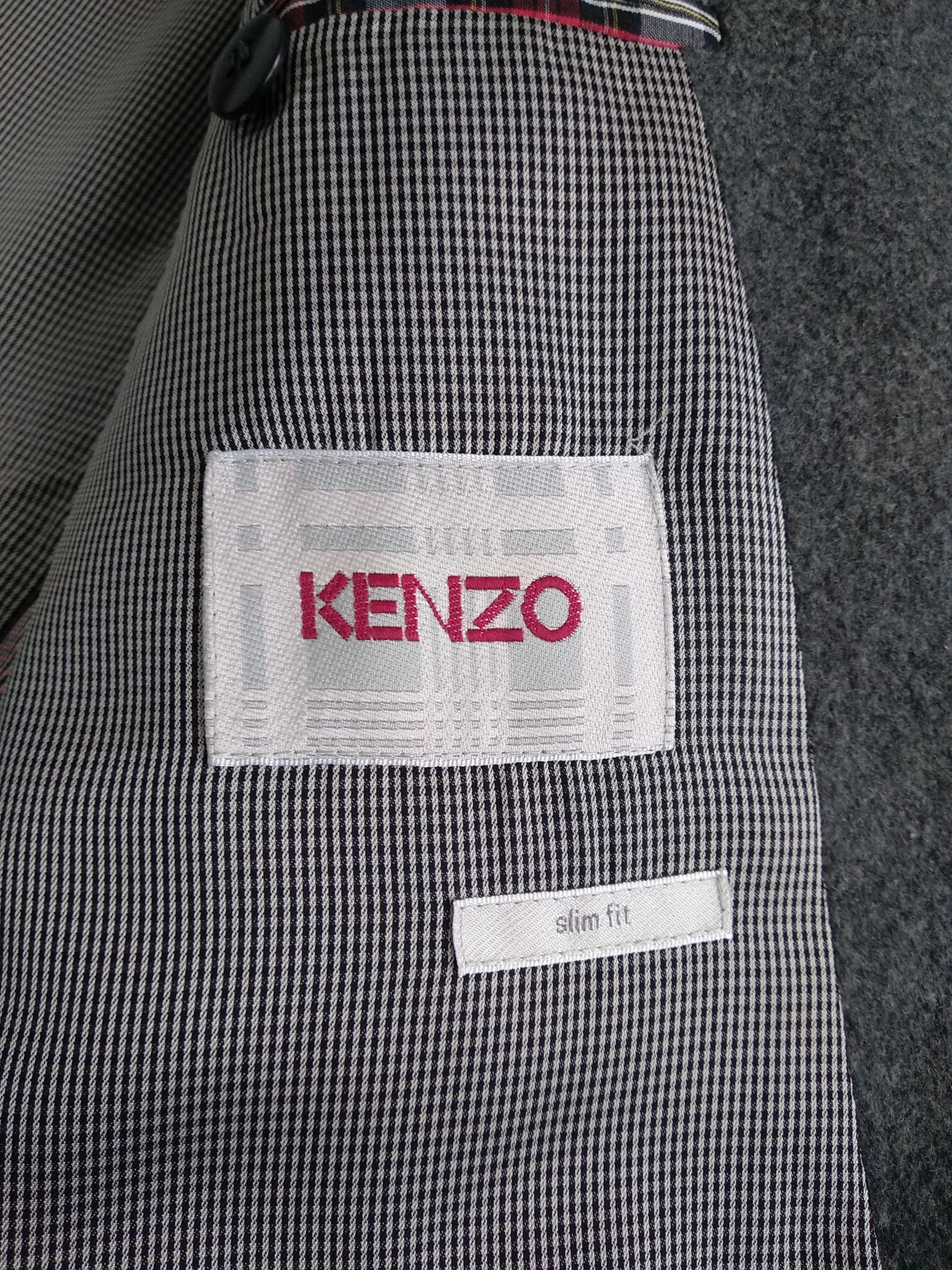 Kenzo Overcoat Classic Coat SLIM FIT Wool & Cashmere Size US L / EU 52-54 / 3 - 3 Thumbnail