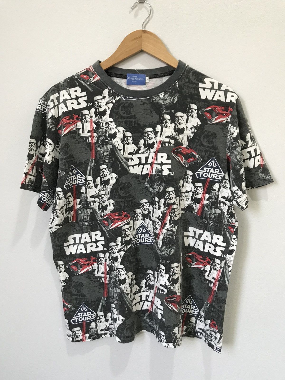 💥RARE💥Vintage 90s STAR WARS Fullprint Movie T-shirt