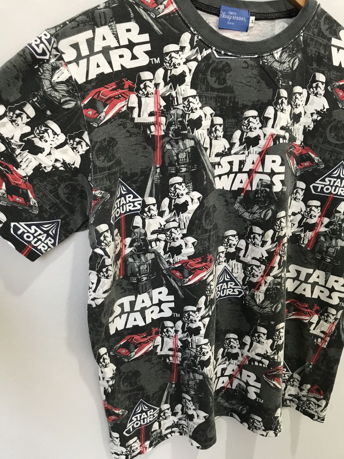 💥RARE💥Vintage 90s STAR WARS Fullprint Movie T-shirt