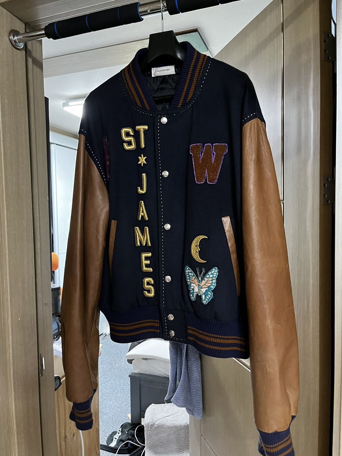 Wales Bonner WALES BONNER 19AW VARSITY JACKET | Grailed