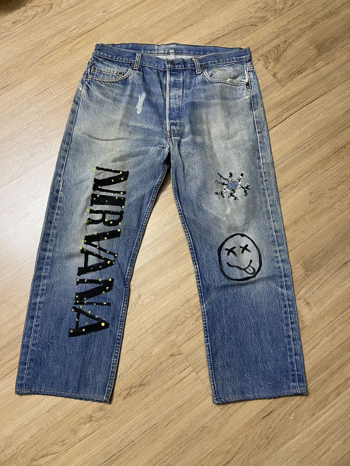 Levi's × Vintage Vintage 80's Levis 501 Grunge Custom jeans Size US 35 - 1 Thumbnail