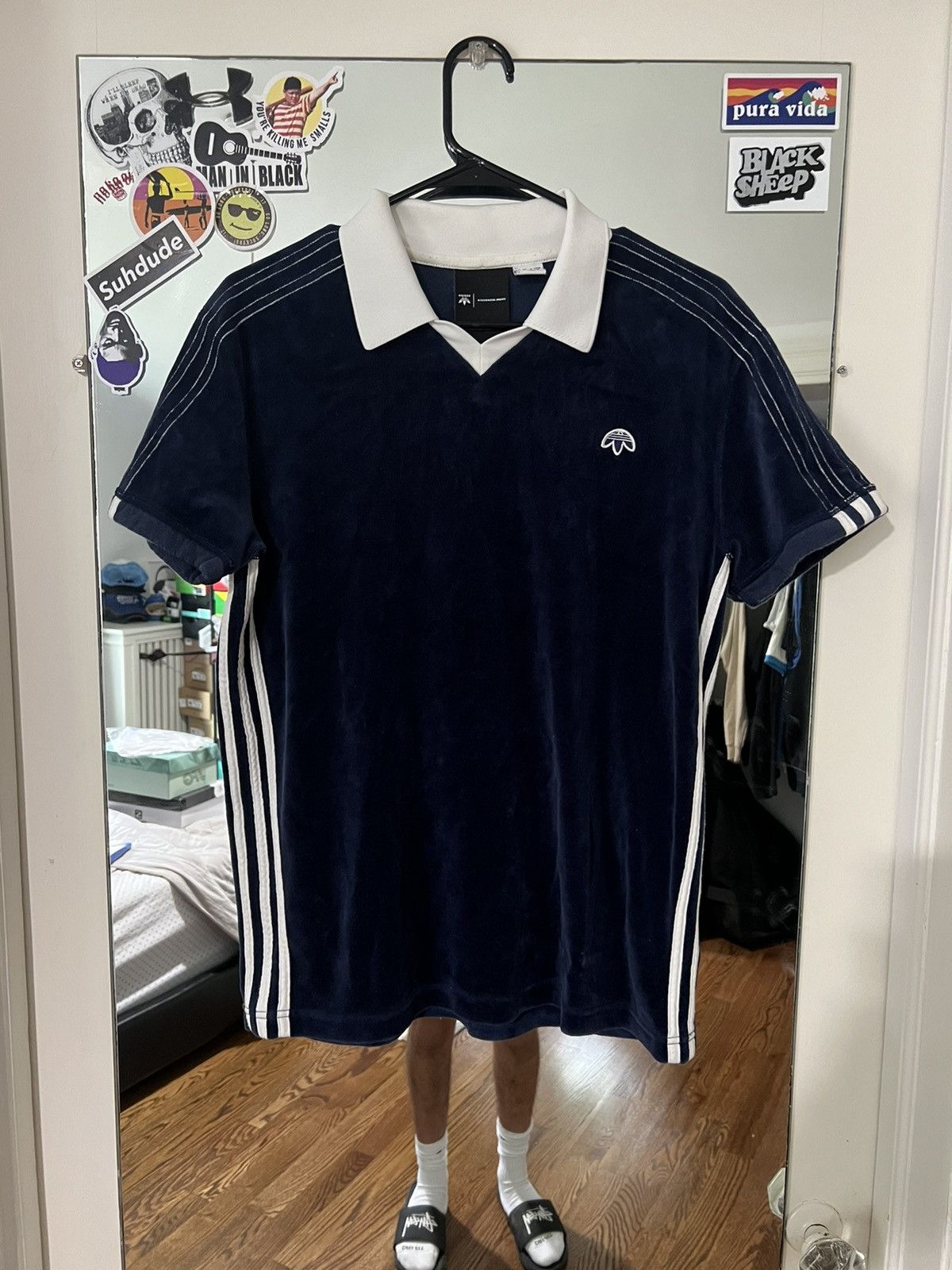 Adidas Alexander Wang Alexander Wang X Adidas Velour Polo Shirt Grailed