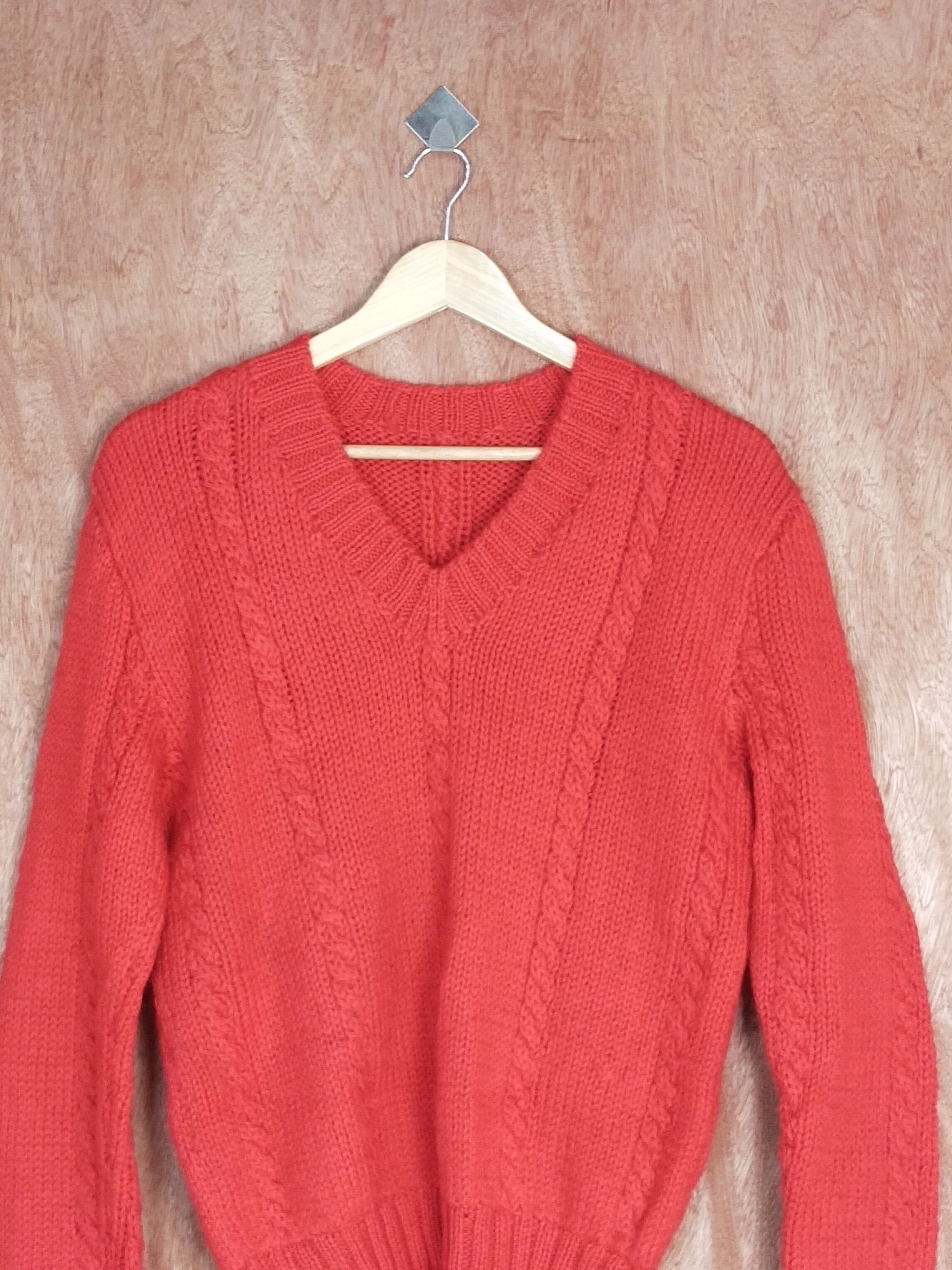 Aran Isles Knitwear Japan Red cable knitwear swetashirt #H200 Size US M / EU 48-50 / 2 - 2 Thumbnail