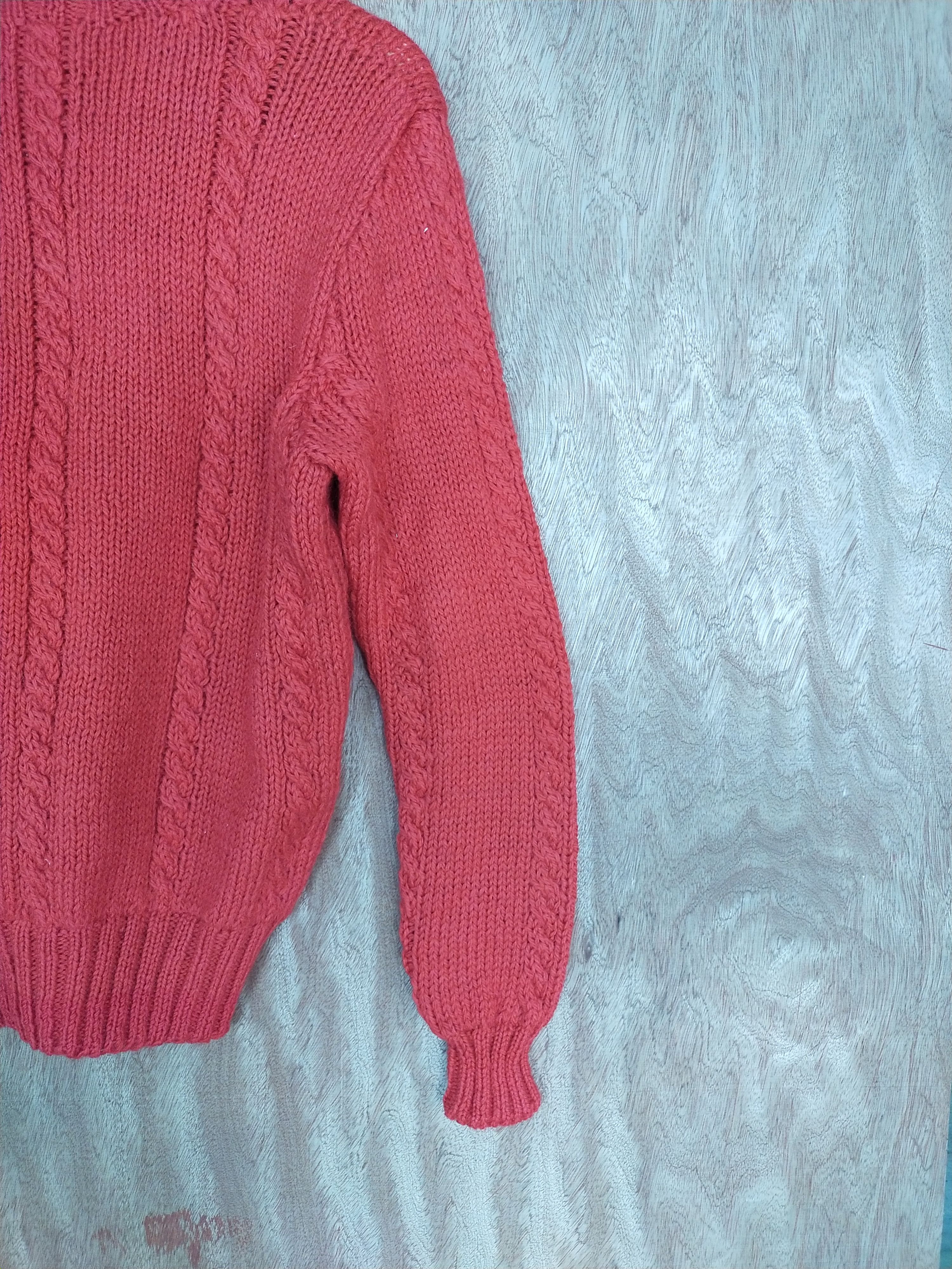 Aran Isles Knitwear Japan Red cable knitwear swetashirt #H200 Size US M / EU 48-50 / 2 - 7 Thumbnail