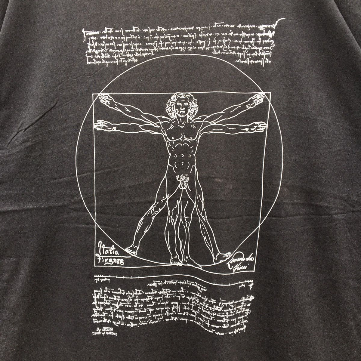 Vintage Vintage LEONARDO DA VINCI ART PERFECTLY FADED T-shirt Size US XXL / EU 58 / 5 - 2 Thumbnail