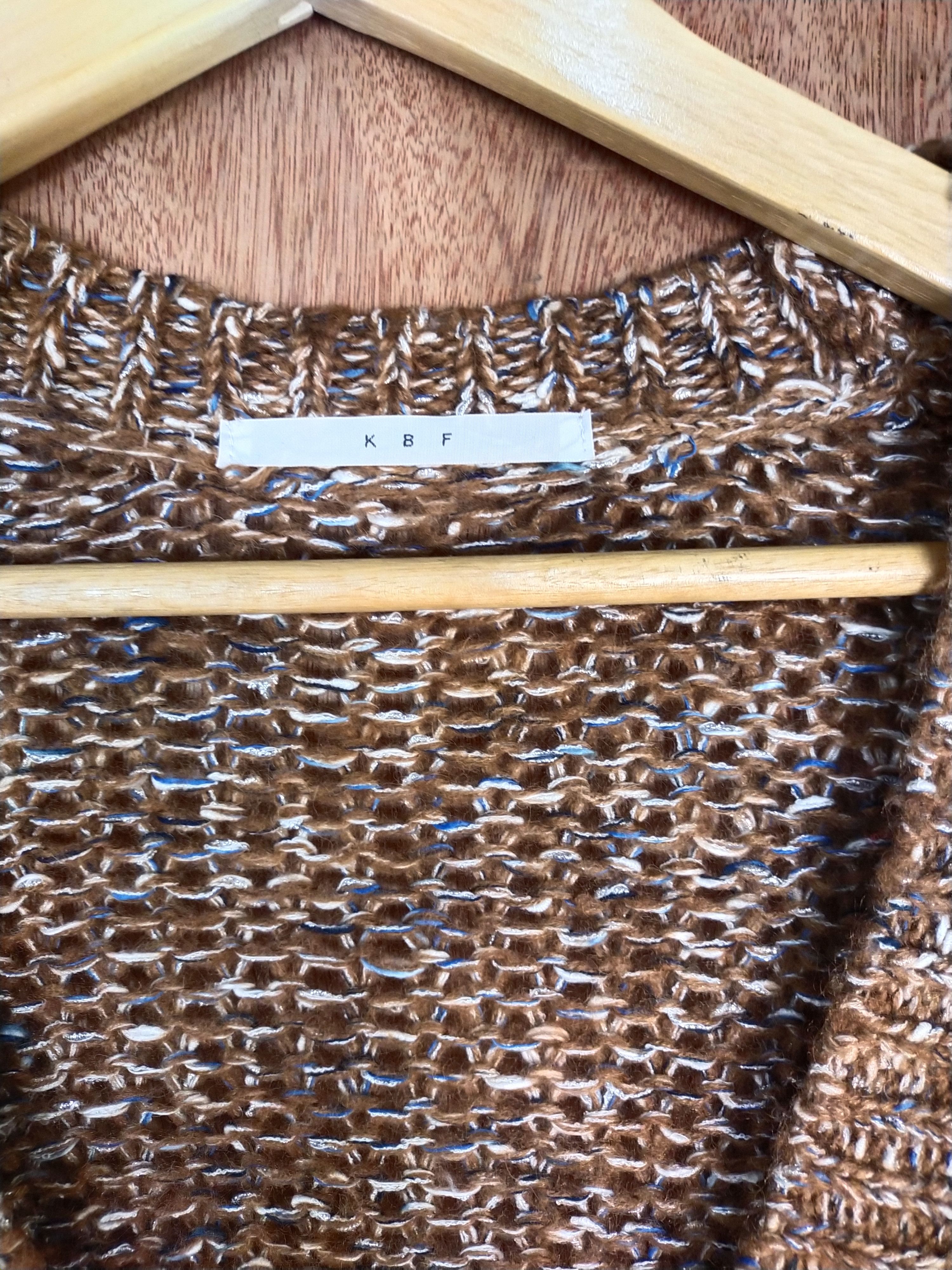Homespun Knitwear Japan KBF brown cardigan knitwear art #H198 Size US L / EU 52-54 / 3 - 3 Thumbnail