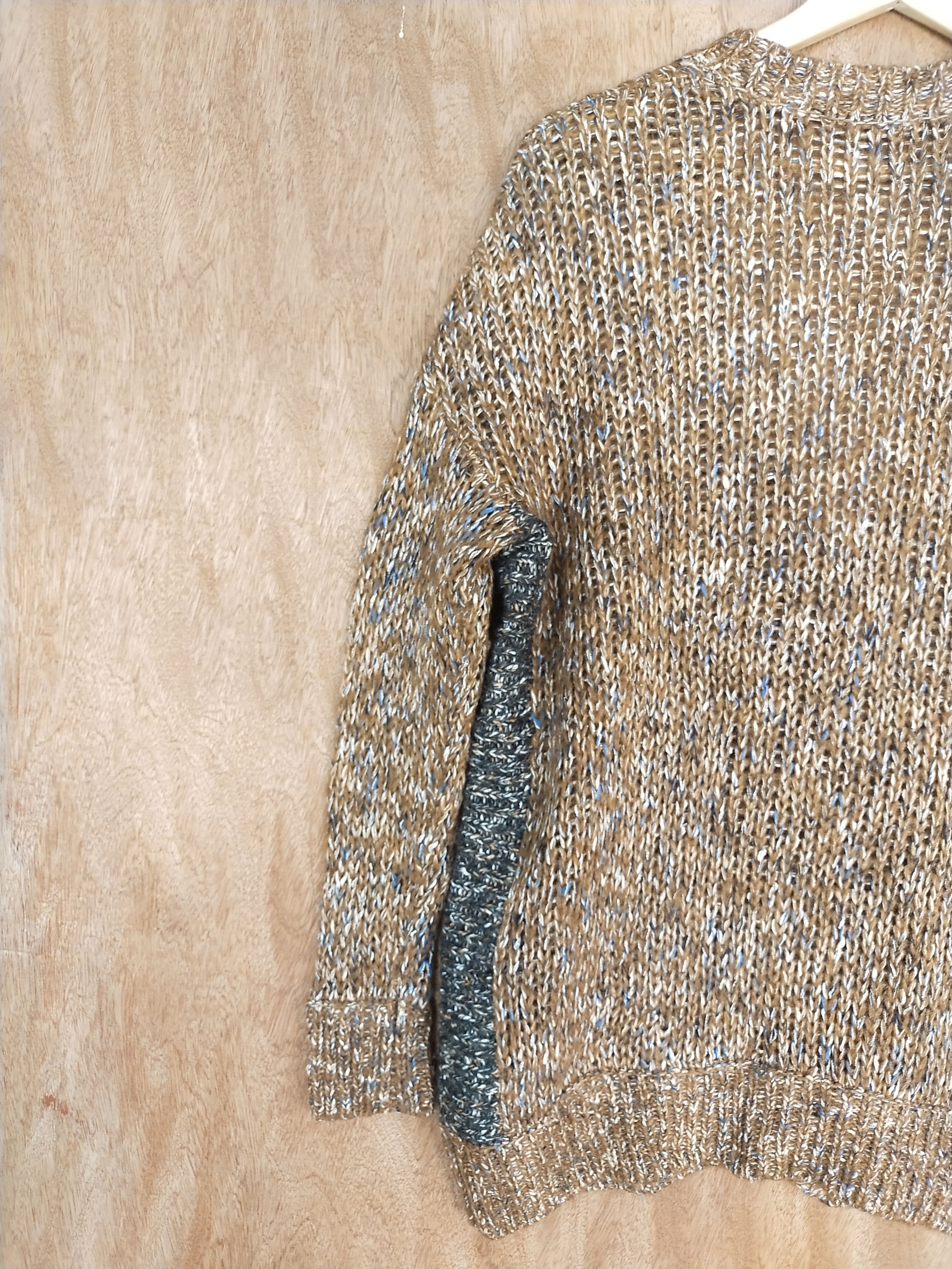 Homespun Knitwear Japan KBF brown cardigan knitwear art #H198 Size US L / EU 52-54 / 3 - 10 Thumbnail