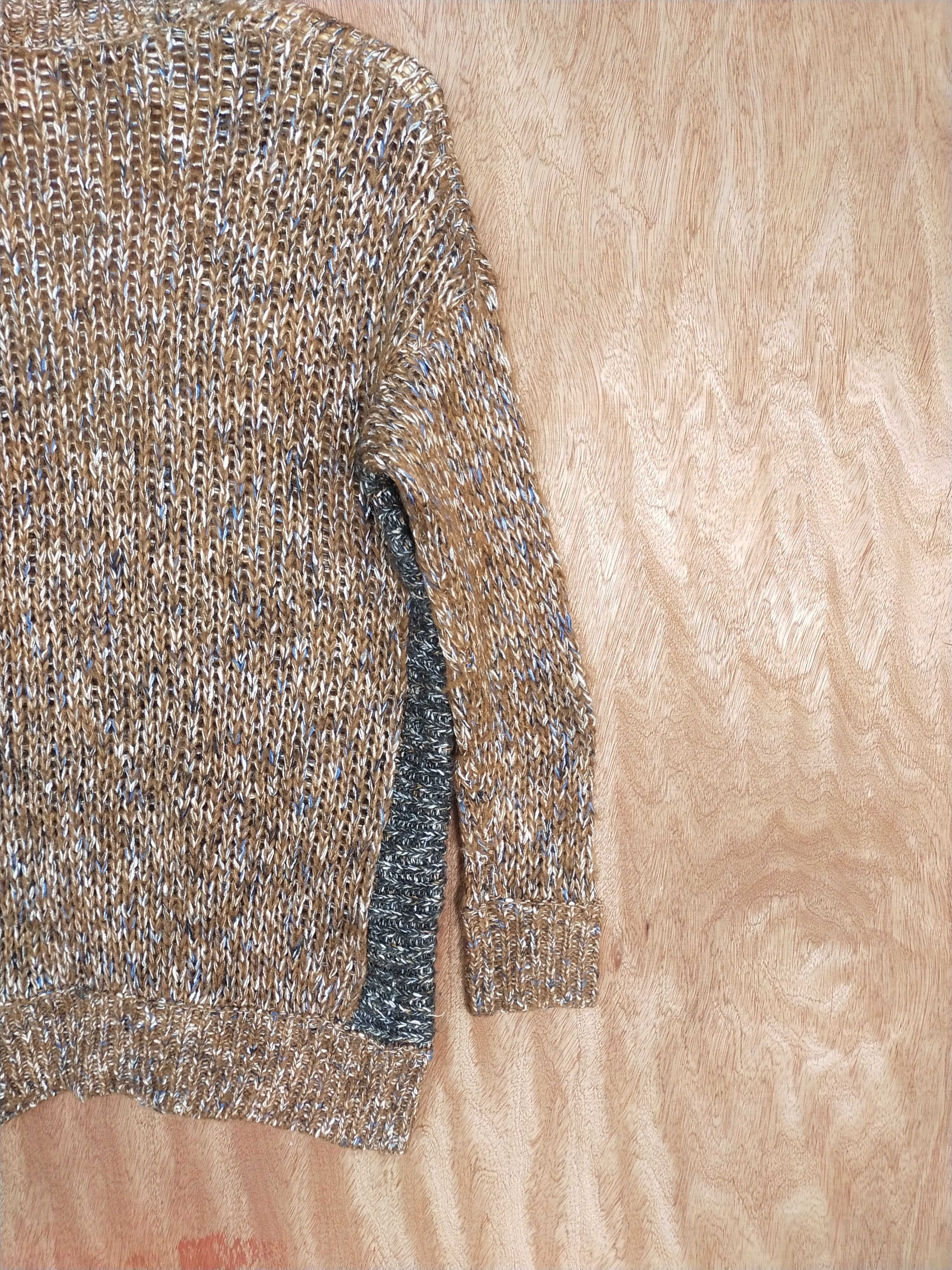 Homespun Knitwear Japan KBF brown cardigan knitwear art #H198 Size US L / EU 52-54 / 3 - 11 Thumbnail