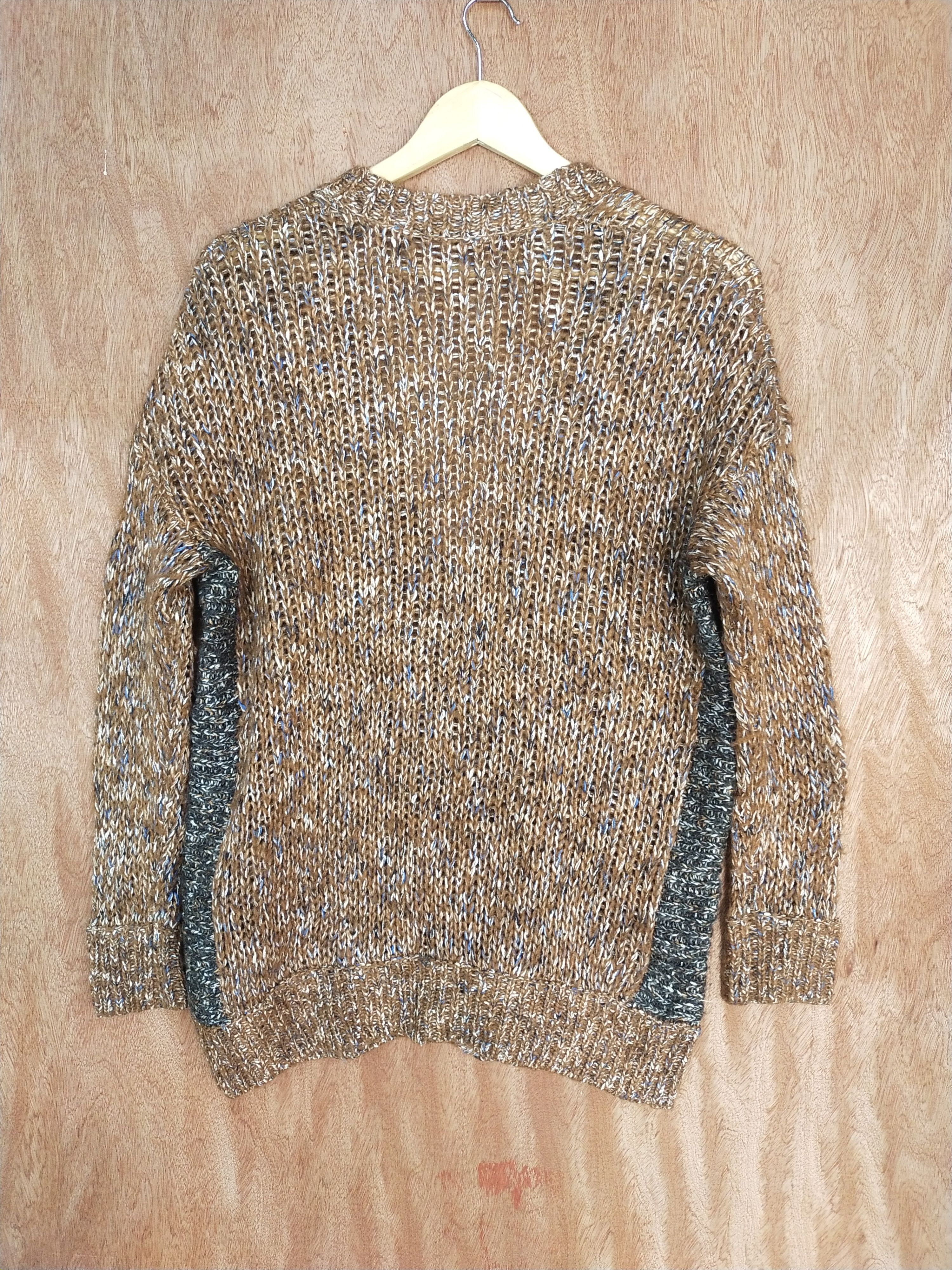 Homespun Knitwear Japan KBF brown cardigan knitwear art #H198 Size US L / EU 52-54 / 3 - 9 Thumbnail