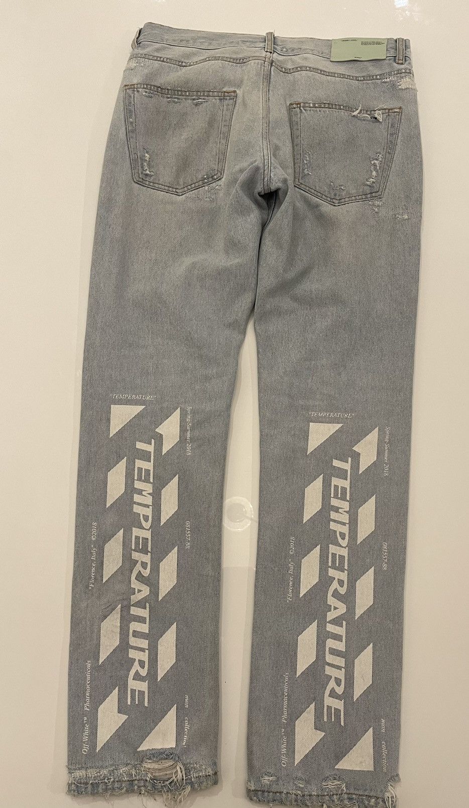 Off white temperature jeans hotsell