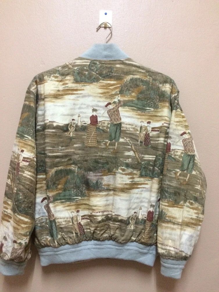 Vintage 80s Velvet Turnberry hotel scotland Fullprint Bomber Size US L / EU 52-54 / 3 - 7 Thumbnail