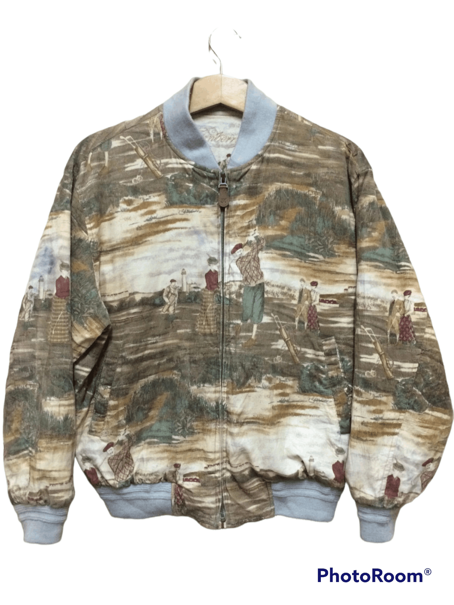 Vintage 80s Velvet Turnberry hotel scotland Fullprint Bomber Size US L / EU 52-54 / 3 - 1 Thumbnail