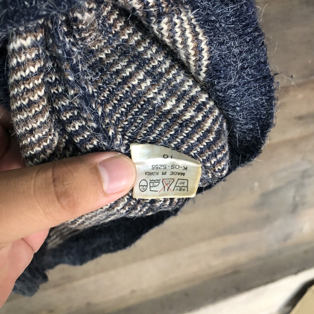 Aran Isles Knitwear × Japanese Brand Heart Pigeor Checkred Brown Knitwear mohair #H136 Size US M / EU 48-50 / 2 - 9 Thumbnail