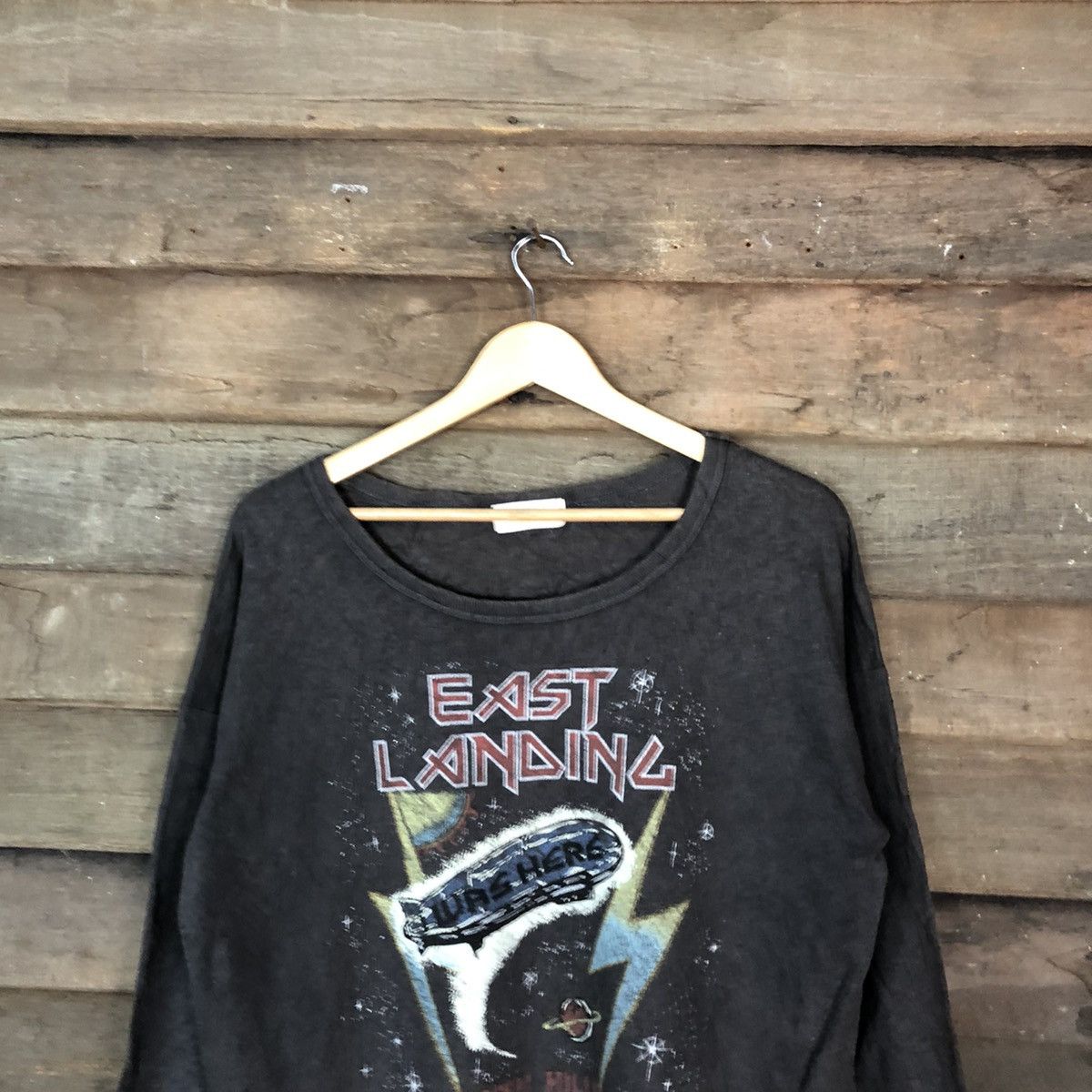 Japanese Brand East Landing Black Faded sweatshirt #H130 Size M / US 6-8 / IT 42-44 - 2 Thumbnail