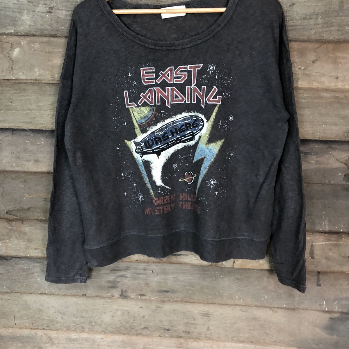 Japanese Brand East Landing Black Faded sweatshirt #H130 Size M / US 6-8 / IT 42-44 - 3 Thumbnail