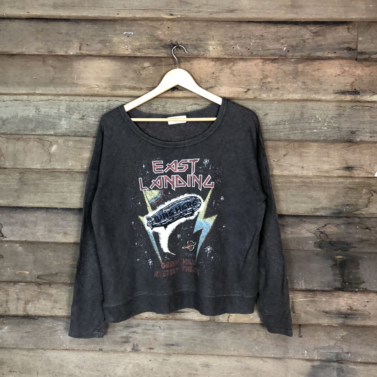 Japanese Brand East Landing Black Faded sweatshirt #H130 Size M / US 6-8 / IT 42-44 - 1 Thumbnail
