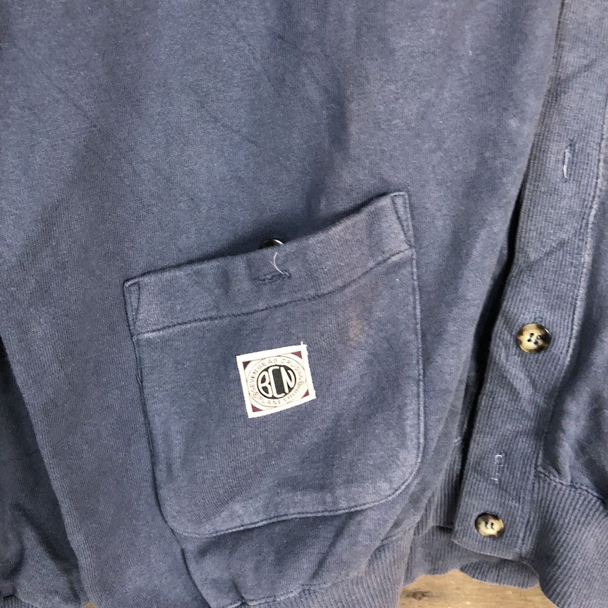 Japanese Brand Planet Run Dark Blue Faded Cardigan #H127 Size US L / EU 52-54 / 3 - 6 Thumbnail