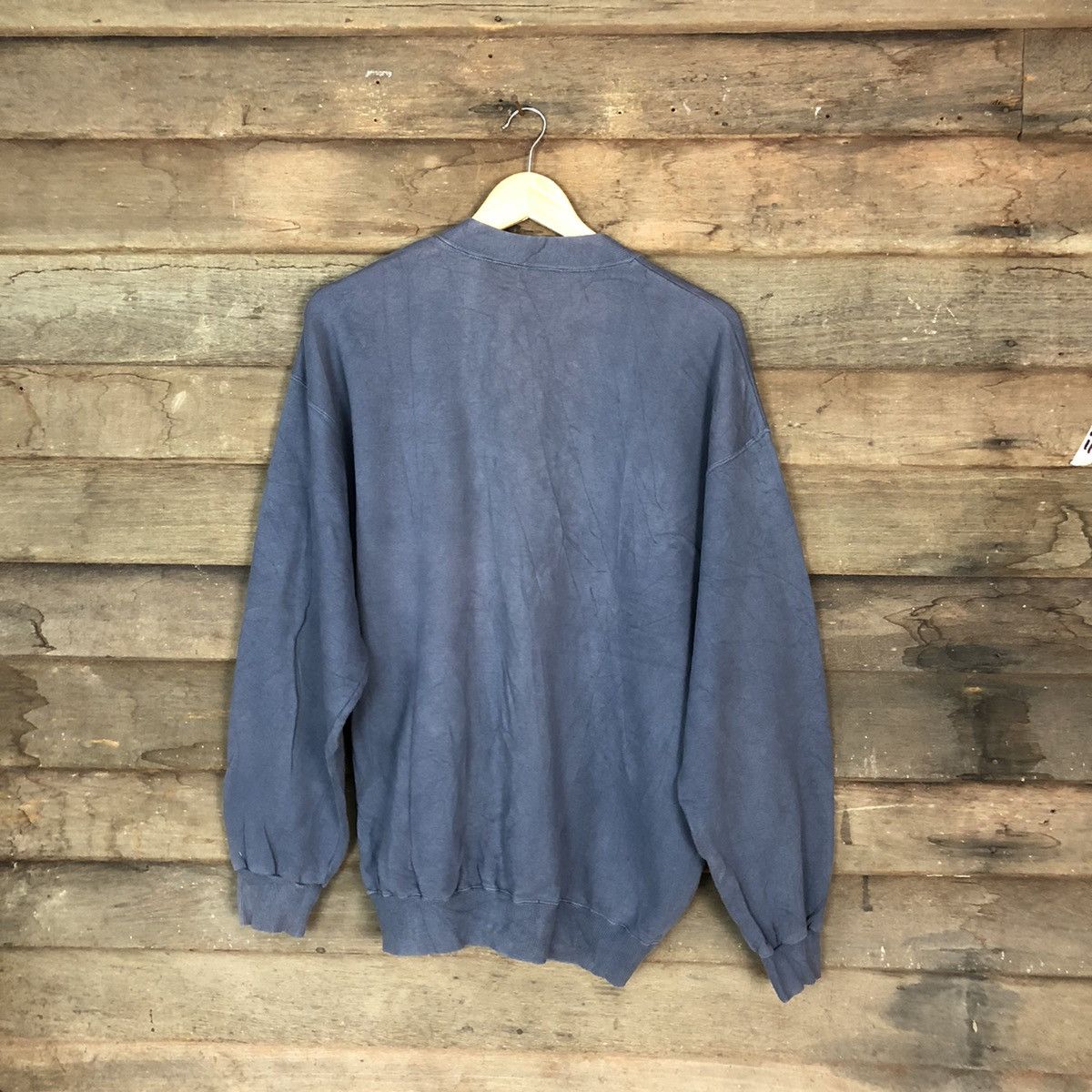 Japanese Brand Planet Run Dark Blue Faded Cardigan #H127 Size US L / EU 52-54 / 3 - 9 Thumbnail