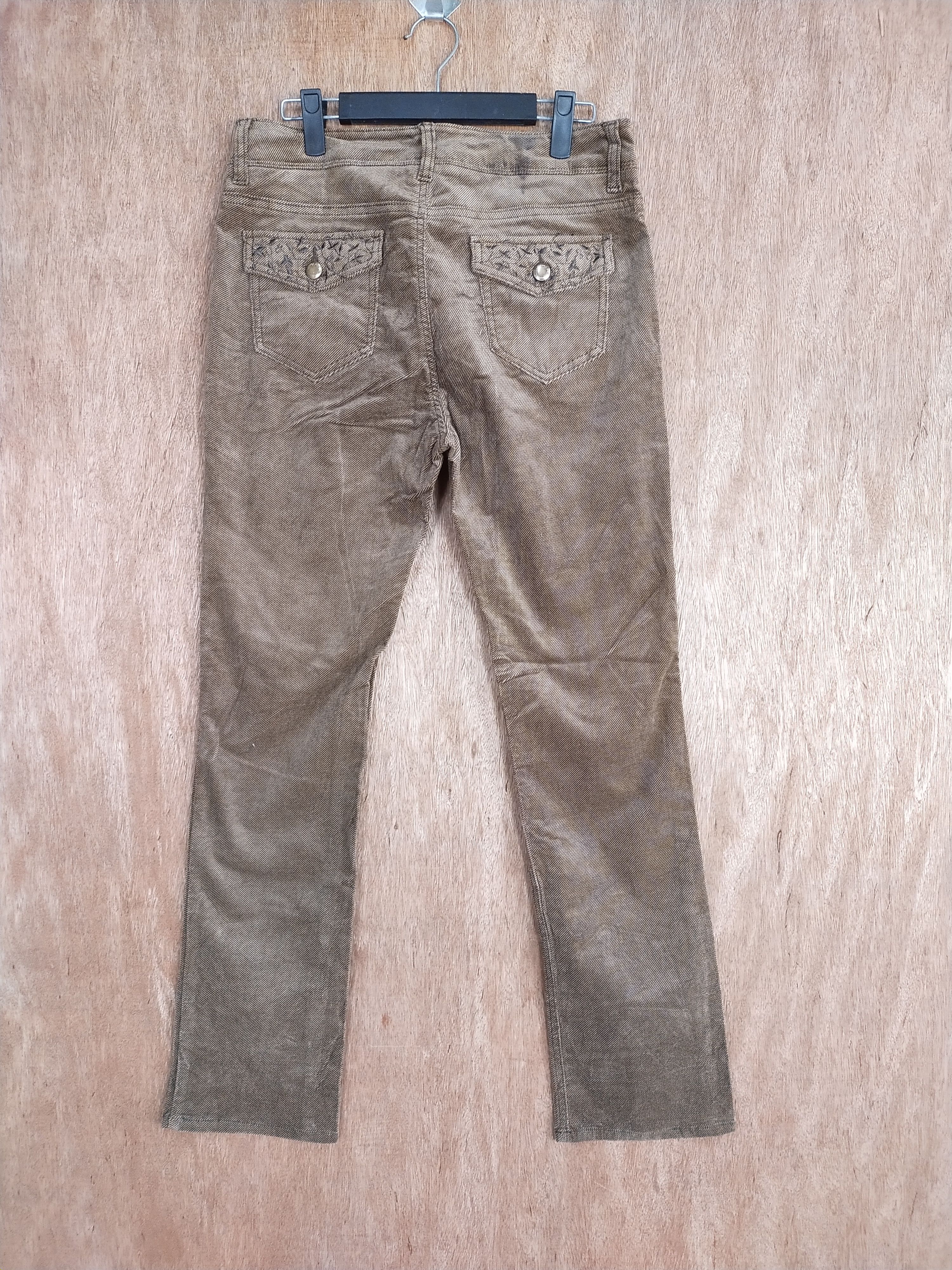 Japanese Brand Brown skinny japan art embroidered denim #S082 Size US 30 / EU 46 - 6 Thumbnail
