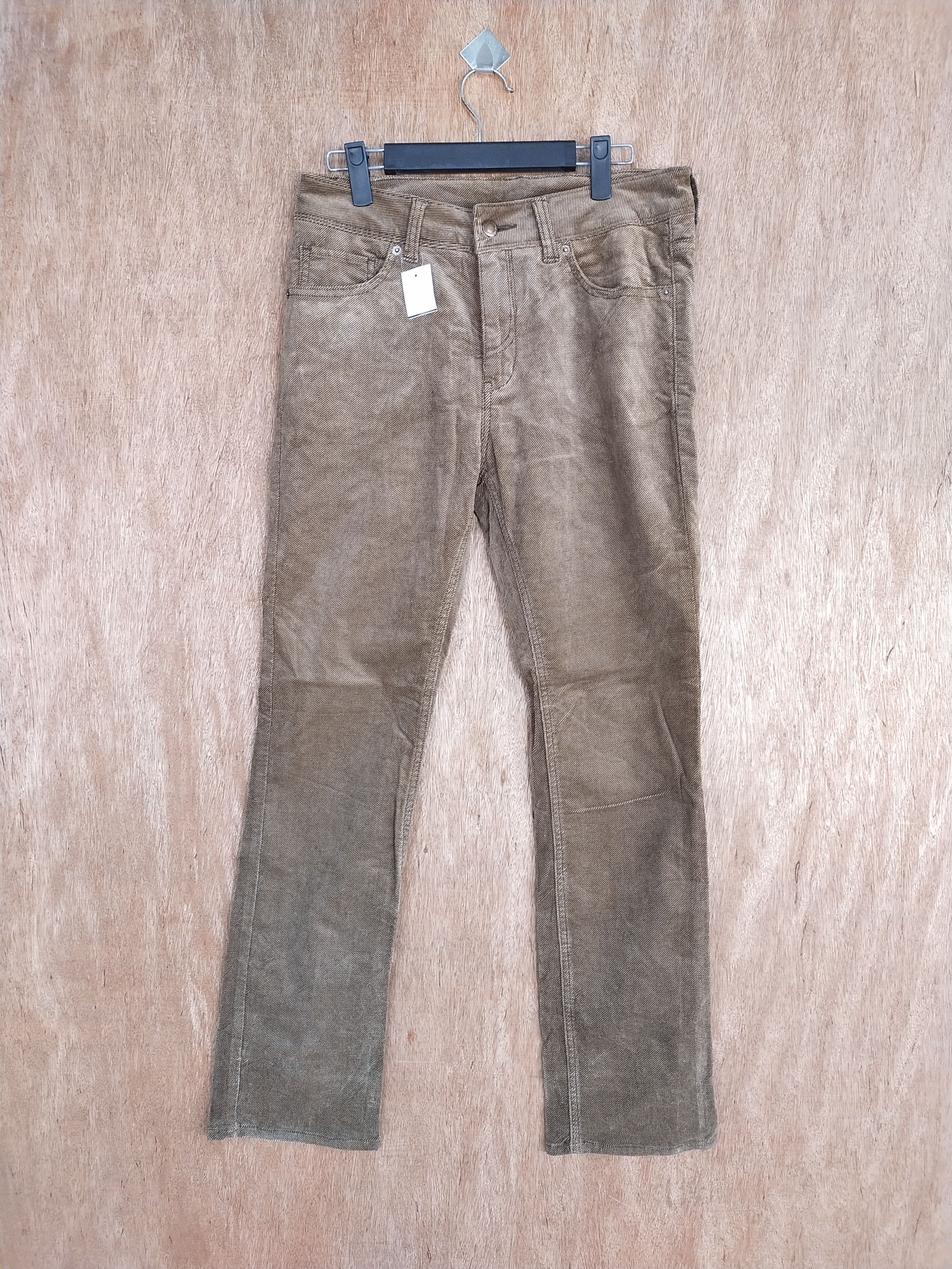 Brown skinny japan art embroidered denim #S082