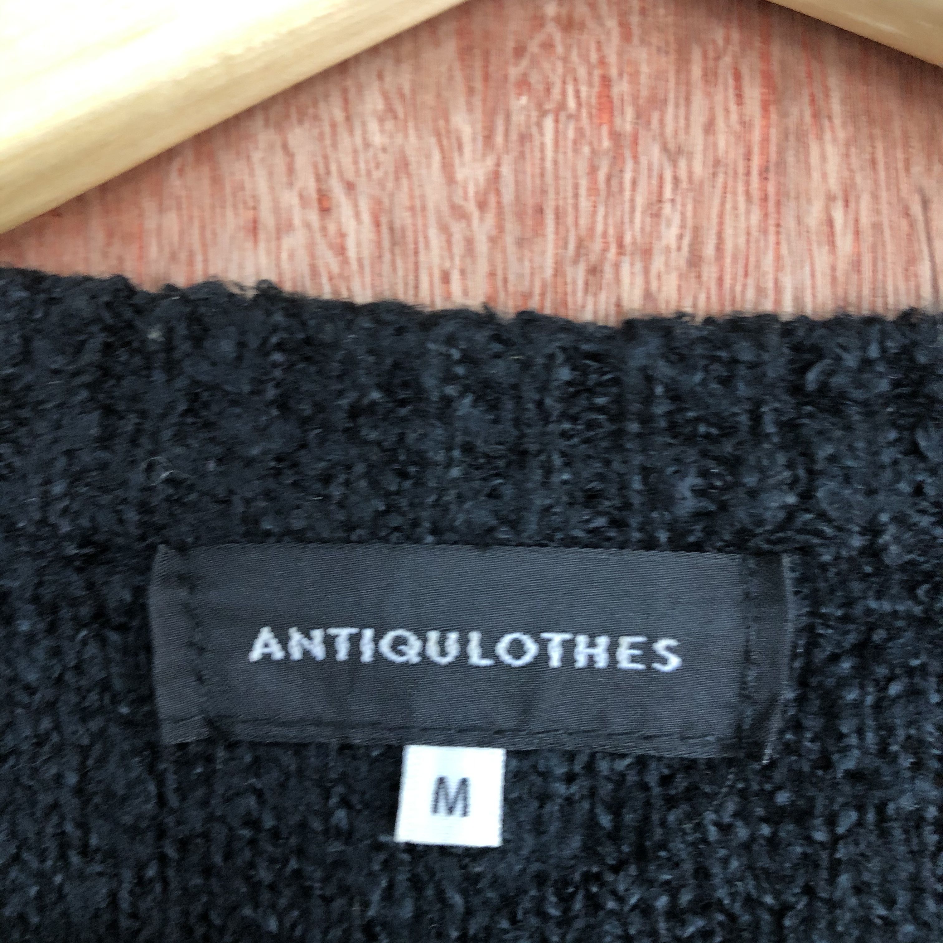 Vintage DLL Antiqulothes plain Black shag shaggy Knitwear #c504 Size US M / EU 48-50 / 2 - 8 Thumbnail