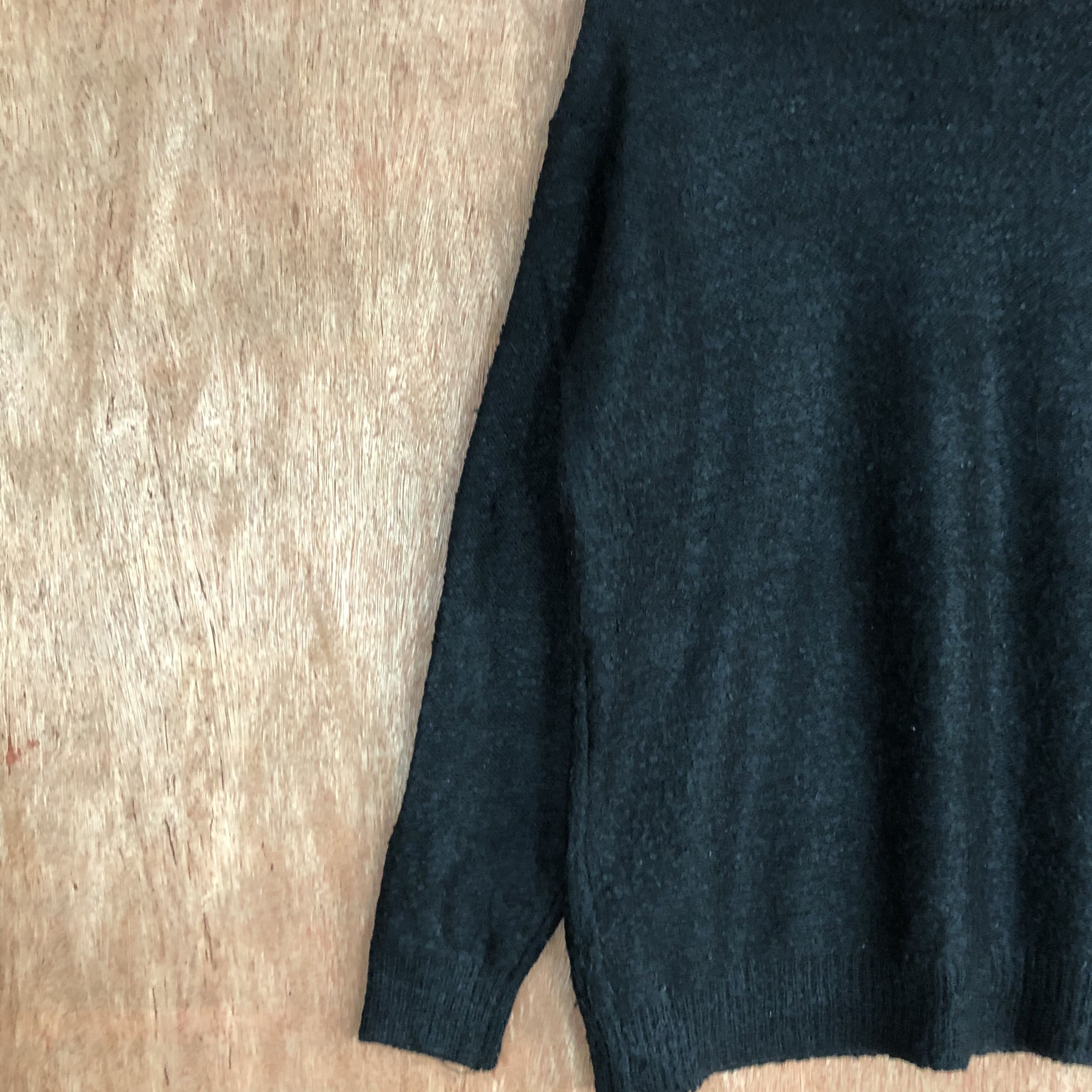 Vintage DLL Antiqulothes plain Black shag shaggy Knitwear #c504 Size US M / EU 48-50 / 2 - 7 Thumbnail