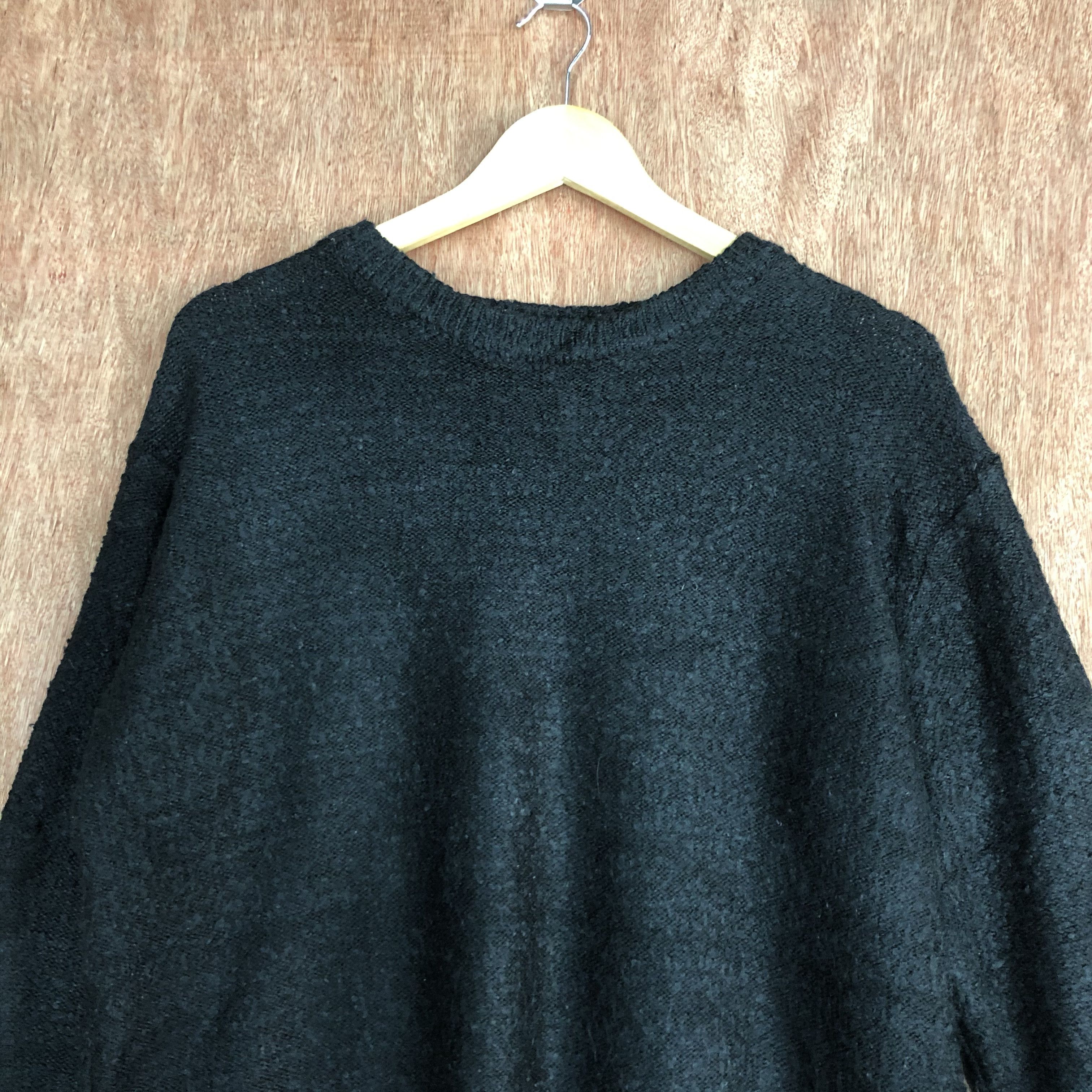 Vintage DLL Antiqulothes plain Black shag shaggy Knitwear #c504 Size US M / EU 48-50 / 2 - 2 Thumbnail