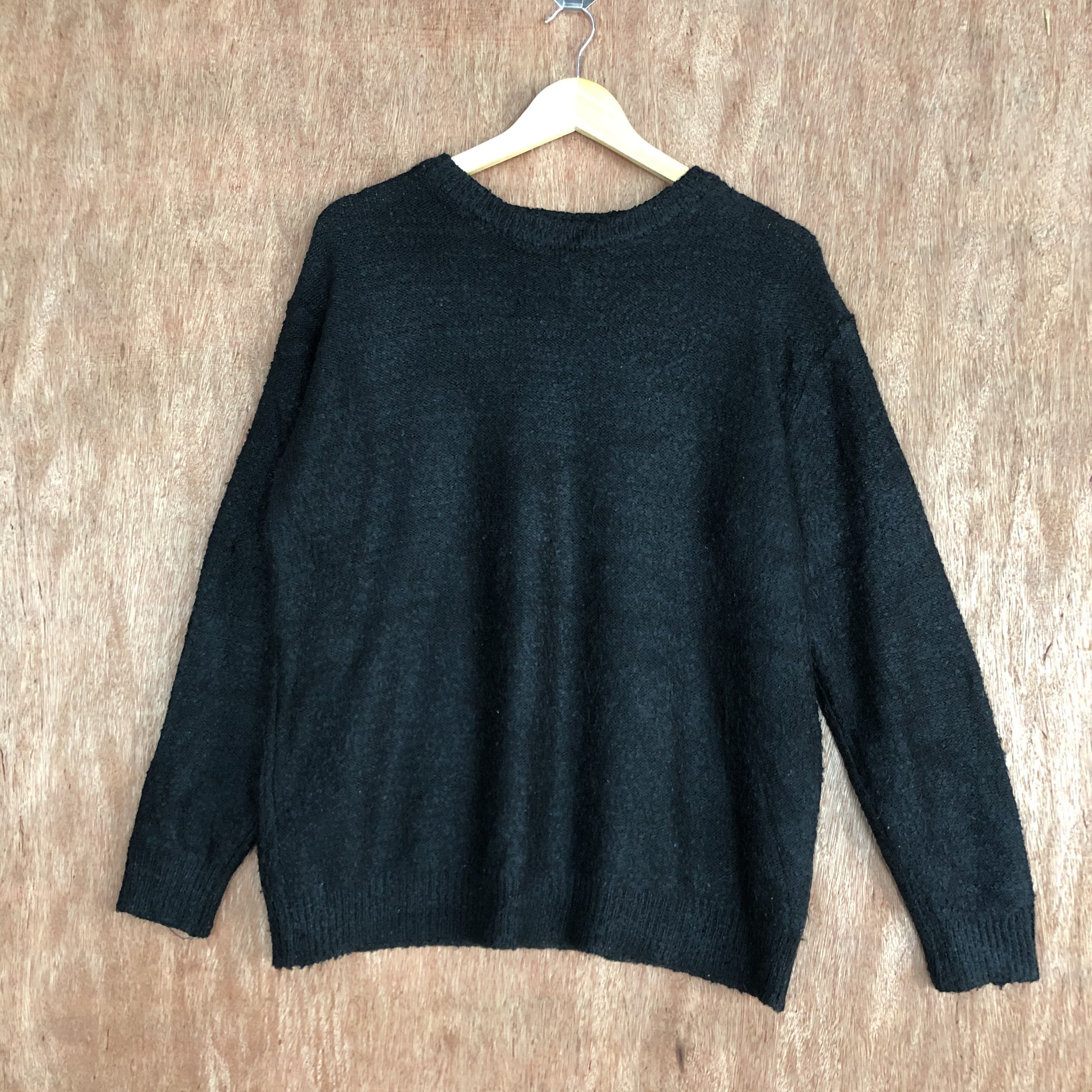 Vintage DLL Antiqulothes plain Black shag shaggy Knitwear #c504 Size US M / EU 48-50 / 2 - 1 Thumbnail