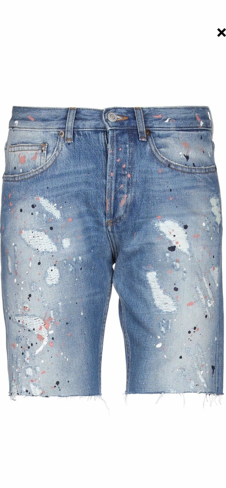 Grifoni Grifoni denim paint splashed mens shorts size 33.Italy Size US 33 - 4 Thumbnail