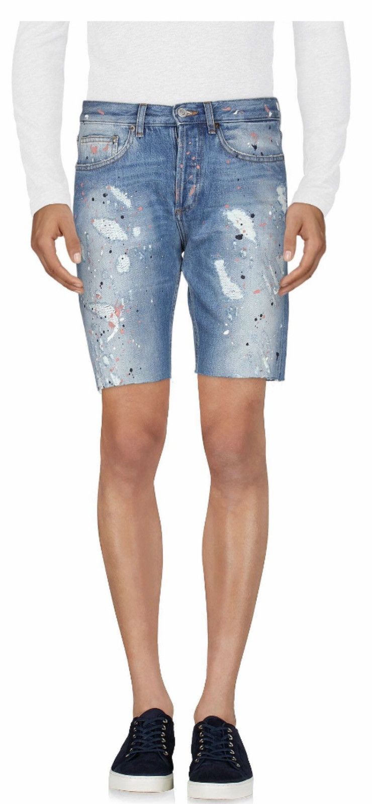 Grifoni Grifoni denim paint splashed mens shorts size 33.Italy Size US 33 - 2 Thumbnail