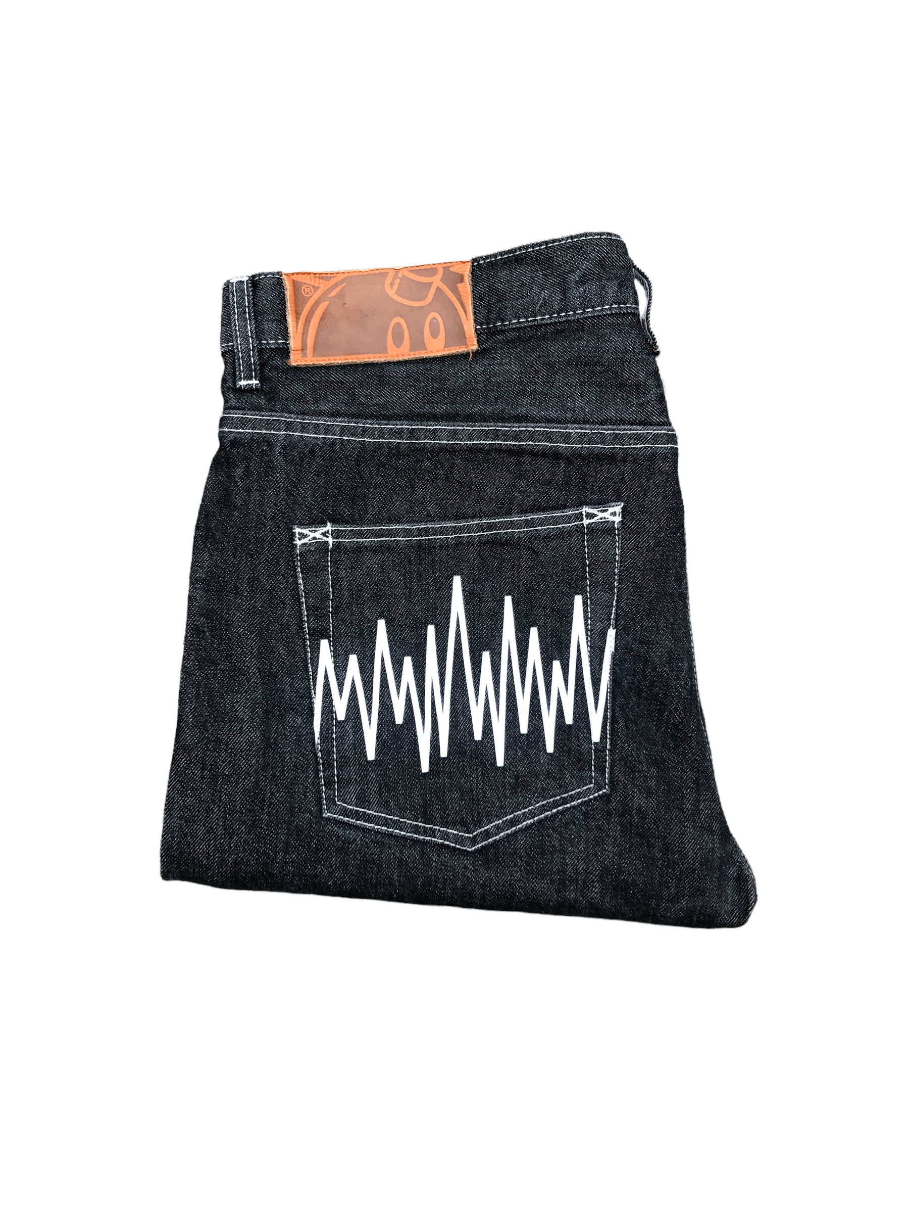 RARE The Hundreds Embroidered Jeans Size 34 'White Pulse'