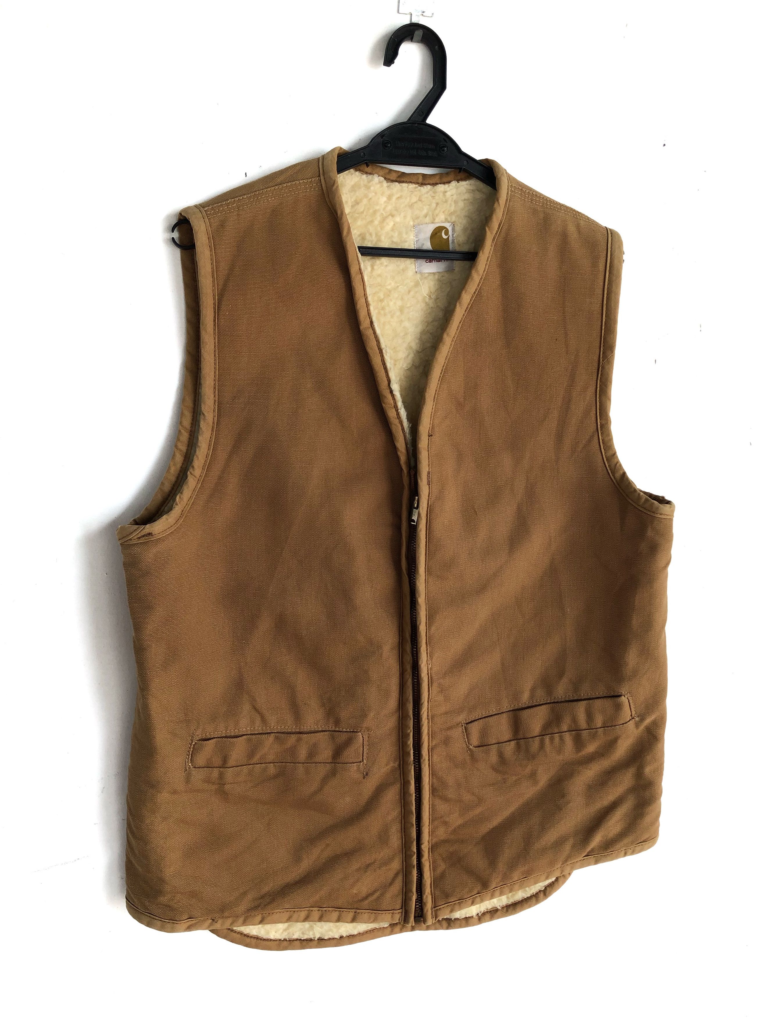 Carhartt × Vintage VINTAGE 80’S CARHARTT GILET HUNTING SHERPA LINED WORK VEST Size US M / EU 48-50 / 2 - 4 Thumbnail