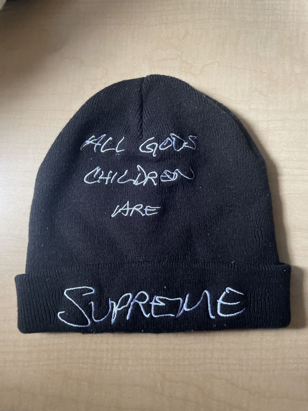 Supreme SUPREME x GOD'S CHILDREN BEANIE BLACK | Grailed