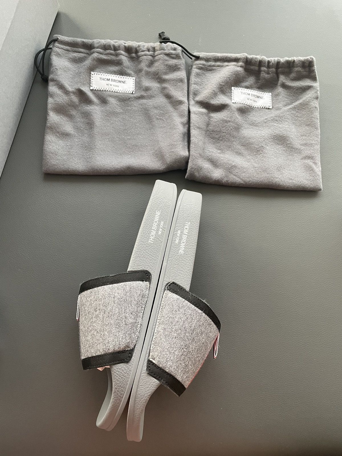 Thom Browne Rare Iconic Classic Brand New TB Logo Slides Sandal Slip-on Size US 11 / EU 44 - 14 Thumbnail