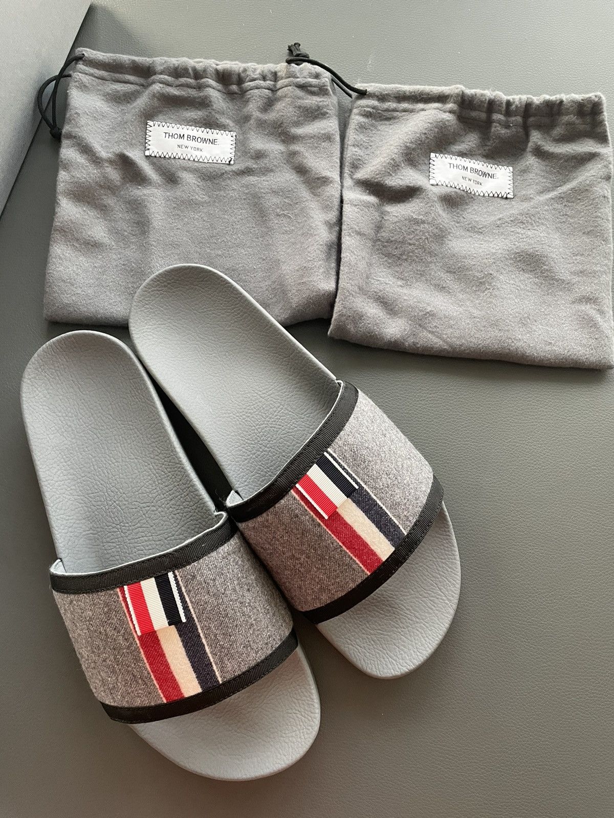 Thom Browne Rare Iconic Classic Brand New TB Logo Slides Sandal Slip-on Size US 11 / EU 44 - 15 Thumbnail