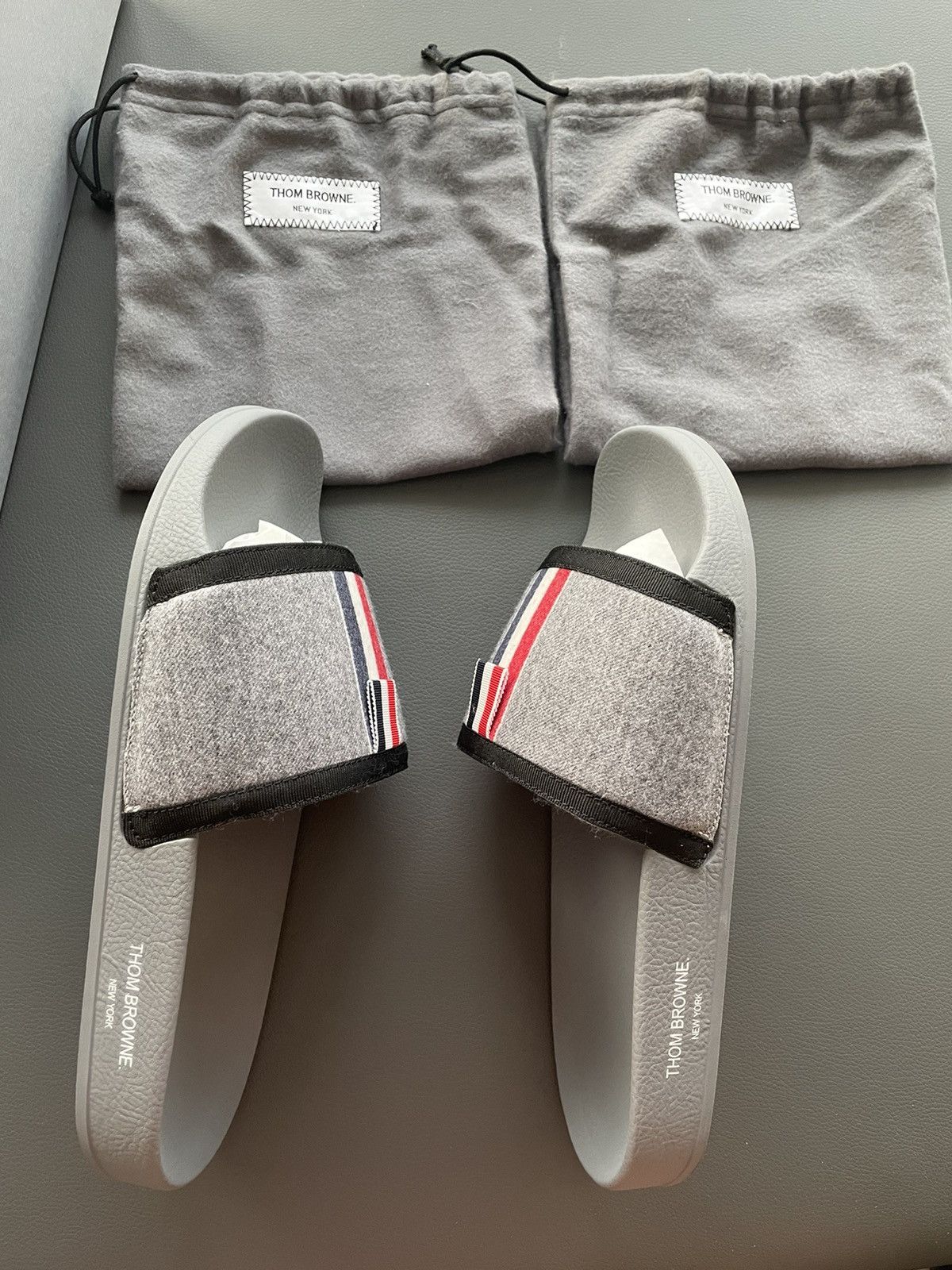 Thom Browne Rare Iconic Classic Brand New TB Logo Slides Sandal Slip-on Size US 11 / EU 44 - 2 Thumbnail