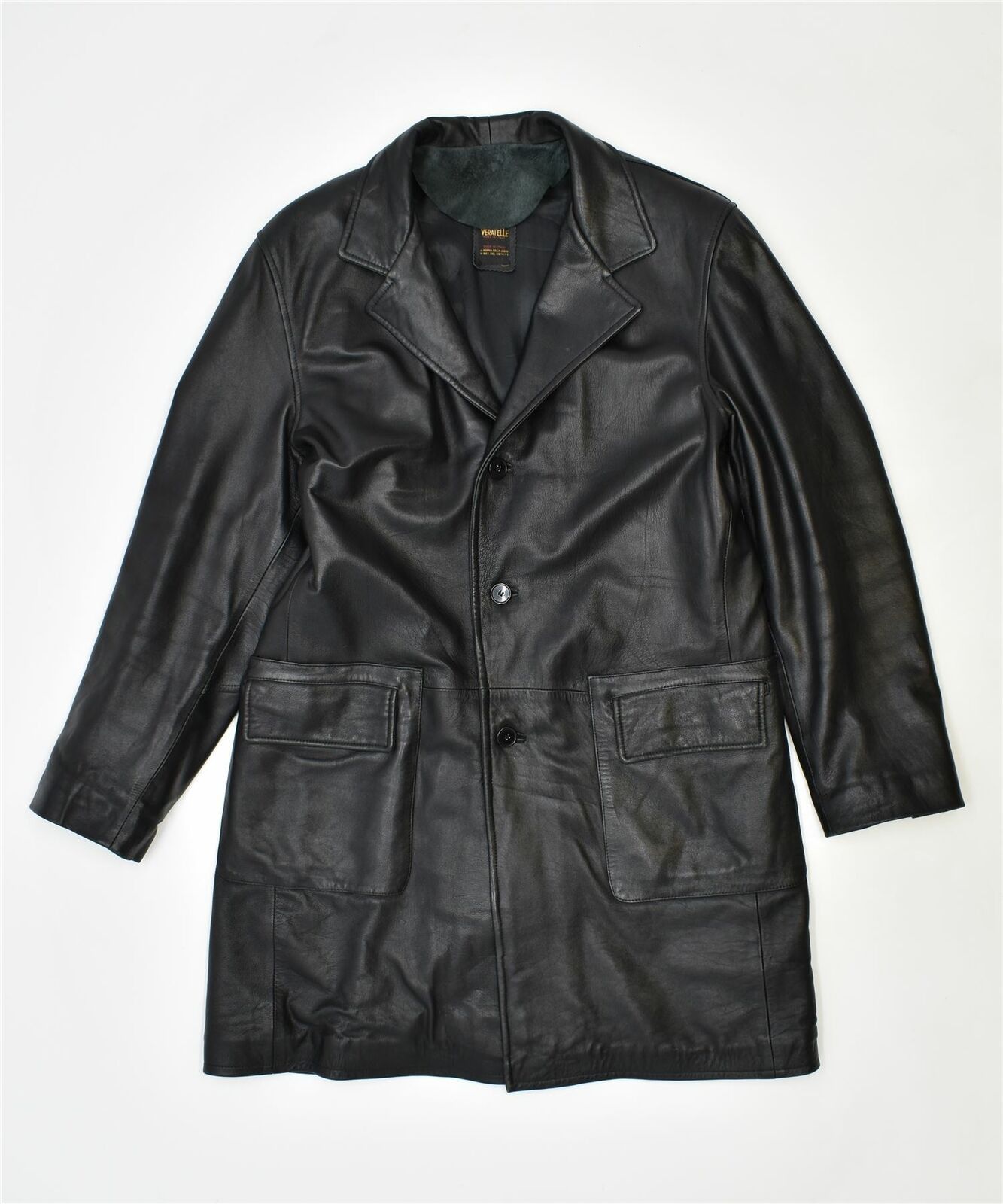 Vintage Italian Leather Trench Coat Made In Italy