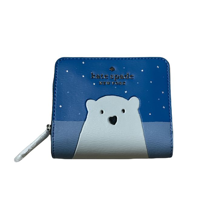 Kate Spade Kate Spade arctic friends polar bear small zip around wallet ...