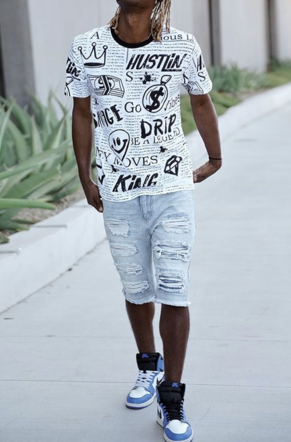 Streetwear All Over Doodle Printed Collage T-Shirts | Casual Men's Size US M / EU 48-50 / 2 - 4 Preview