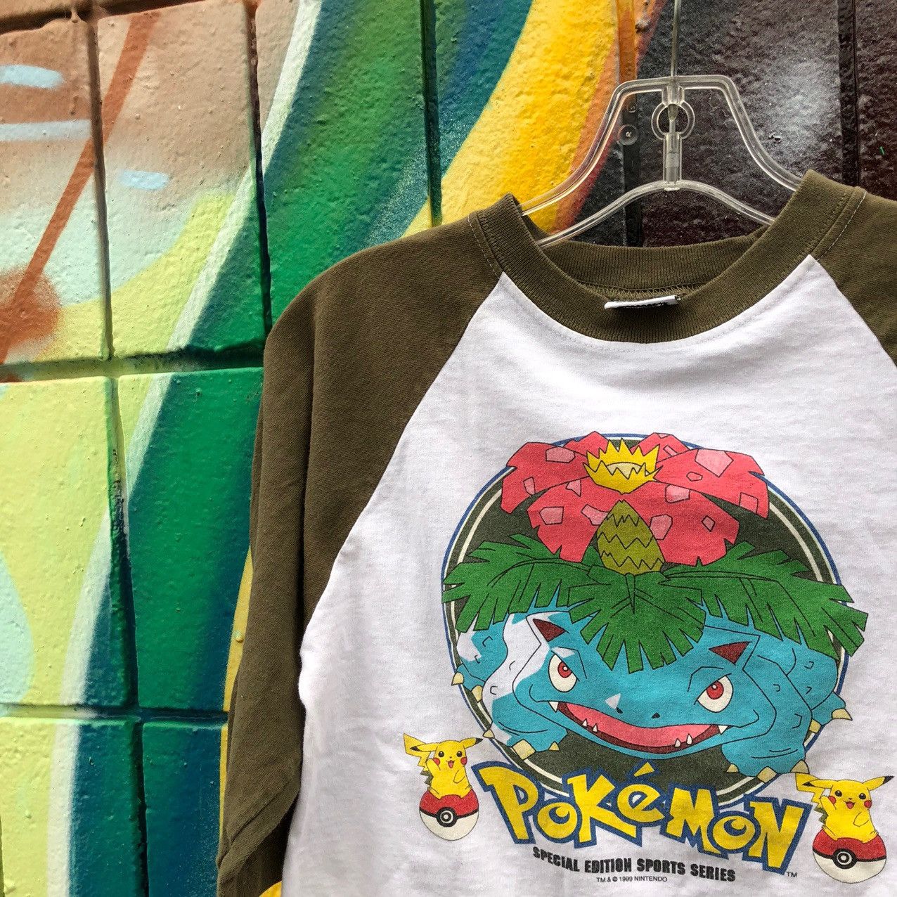 Pokemon 1999 Venusaur Pokemon 3/4 Sleeve T-Shirt Nintendo Anime Size US S / EU 44-46 / 1 - 1 Thumbnail
