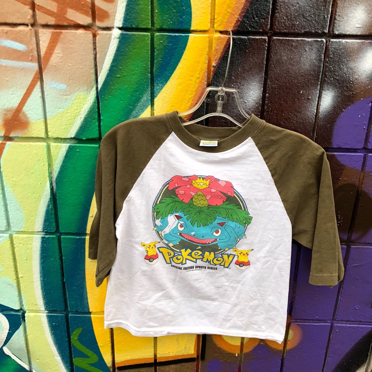 Pokemon 1999 Venusaur Pokemon 3/4 Sleeve T-Shirt Nintendo Anime Size US S / EU 44-46 / 1 - 2 Thumbnail