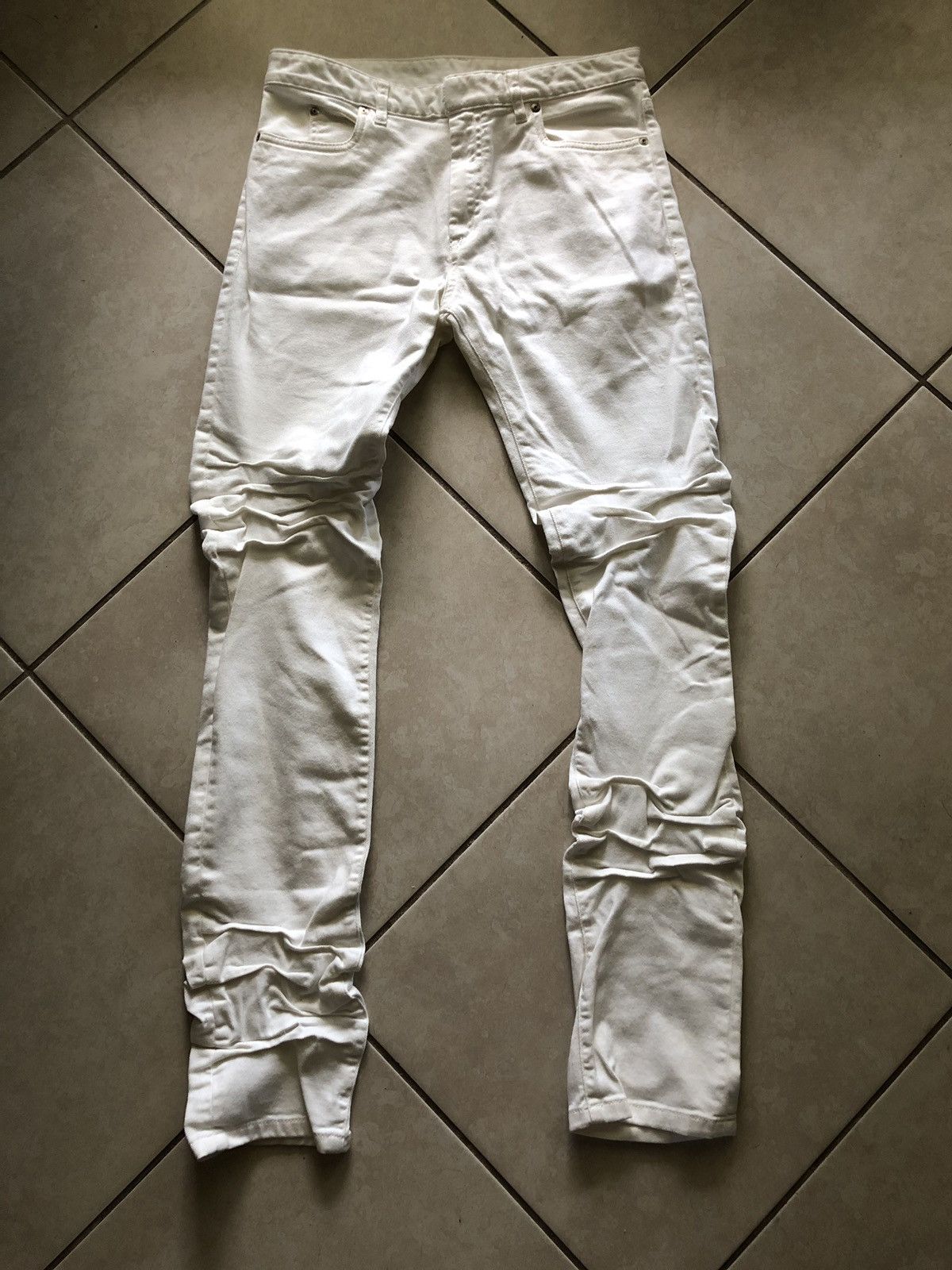Maison Margiela Skinny Stacked White Denim Size US 30 / EU 46 - 3 Thumbnail