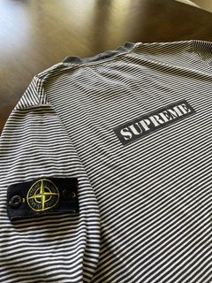 Supreme x stone cheap island striped long sleeve