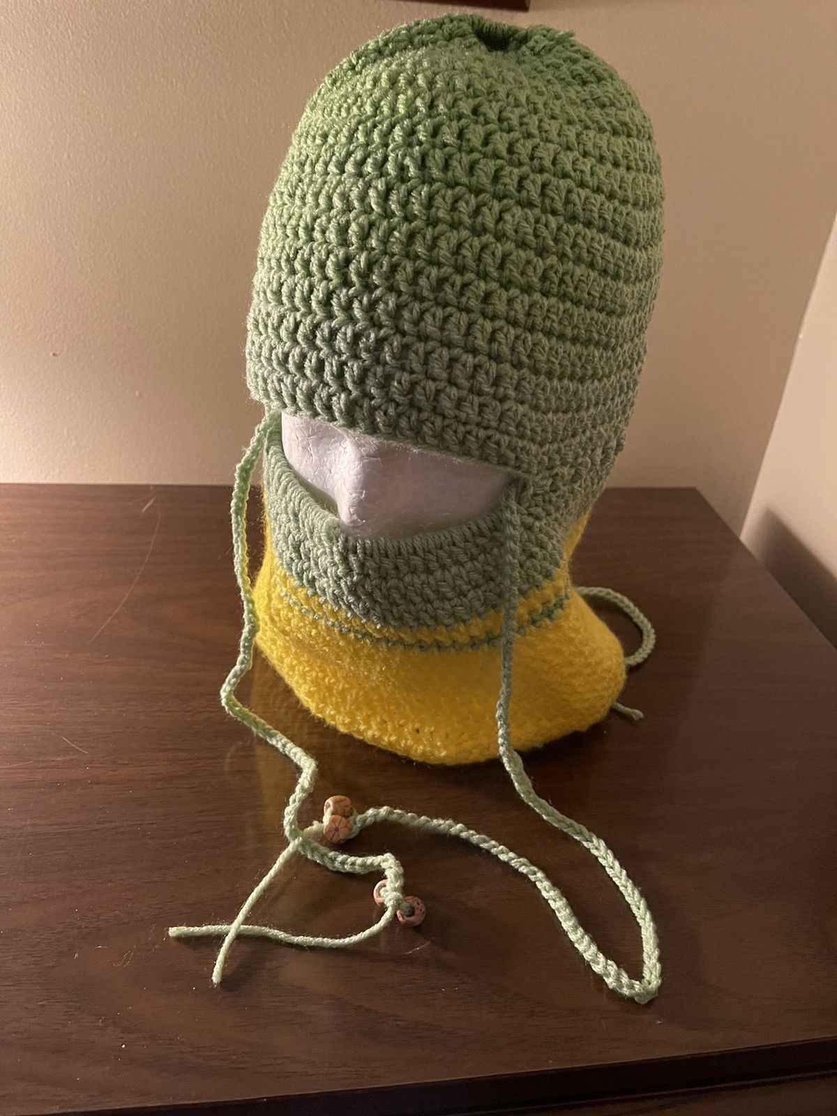 Crocheted one of one mask hat