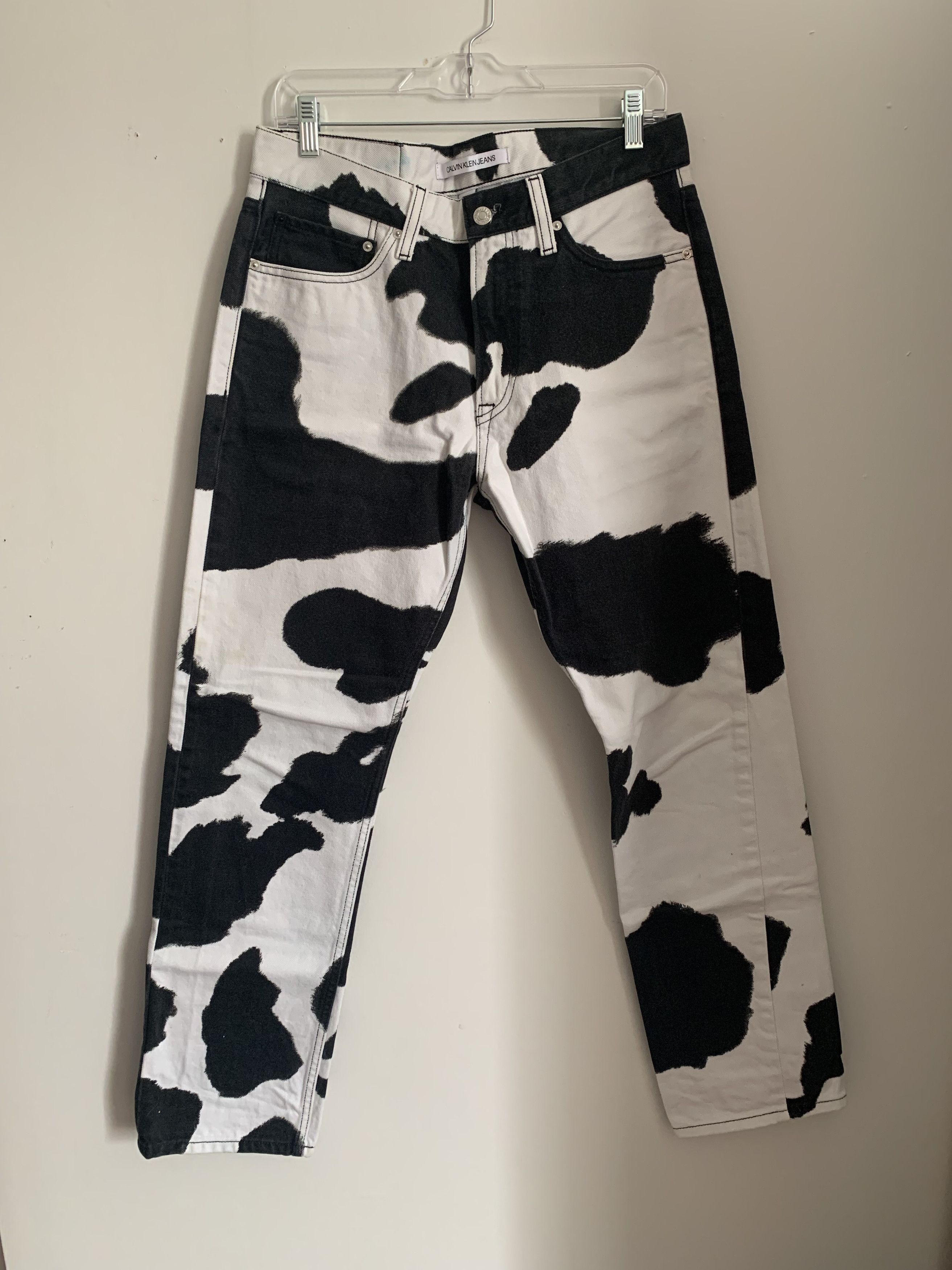 Raf Simons Calvin Klein CK205W39NYC by Raf Simons Cattle Print Denim Grailed