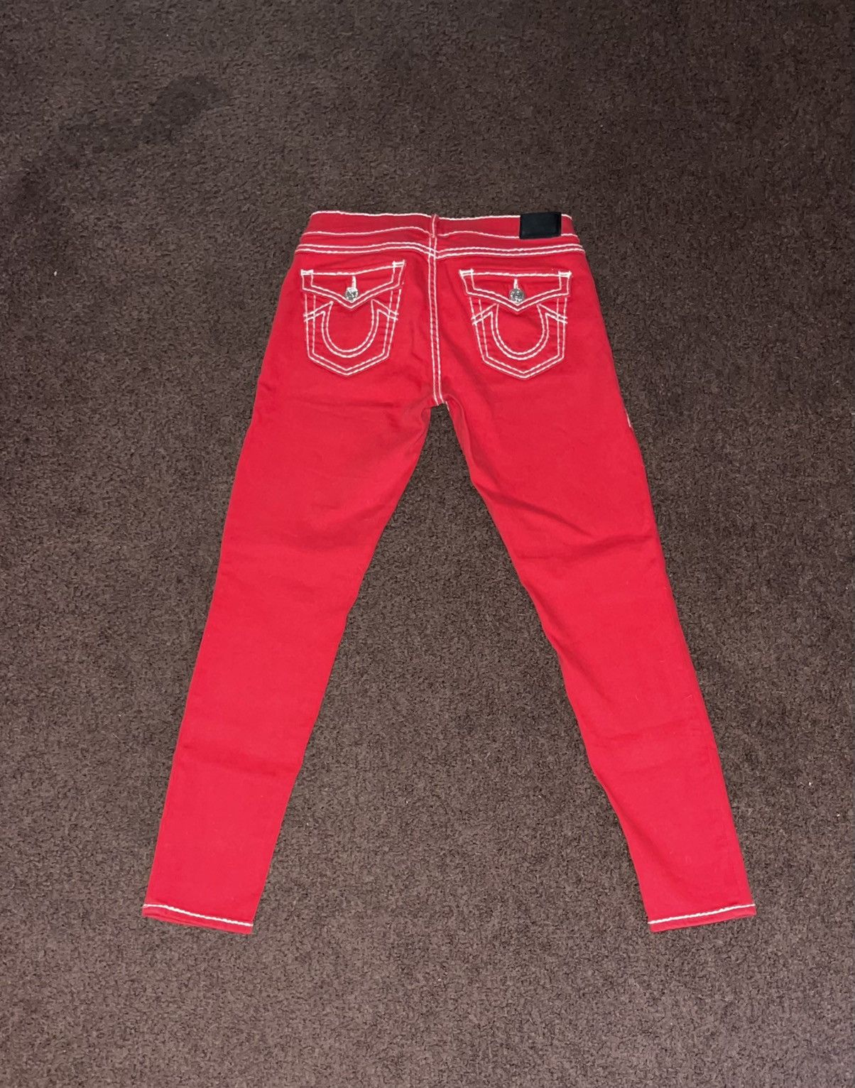 True Religion Casey Low Rise Skinny Red Denim Jeans