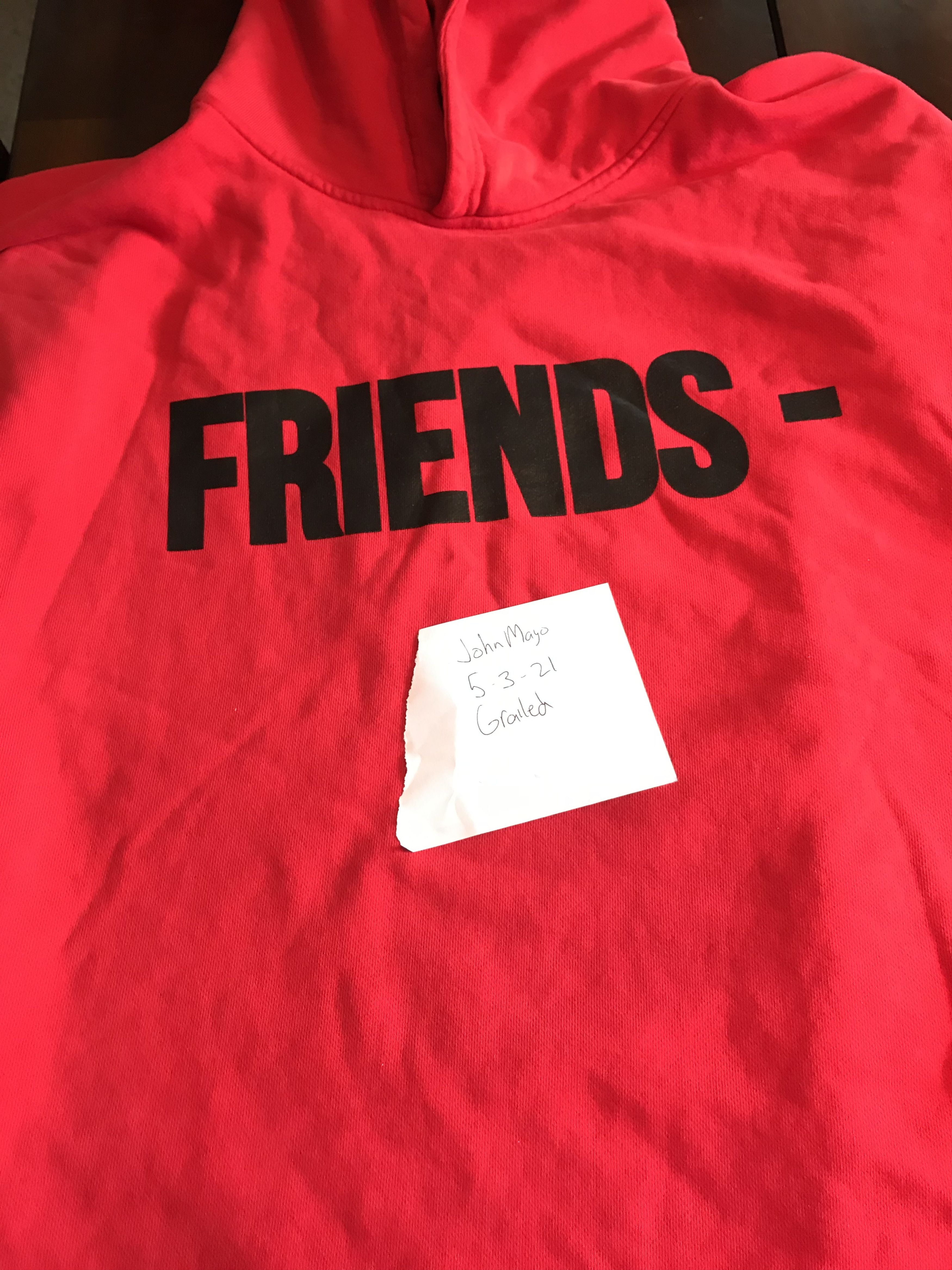 USED VLONE RED FRIENDS online HOODIE (SIZE M)