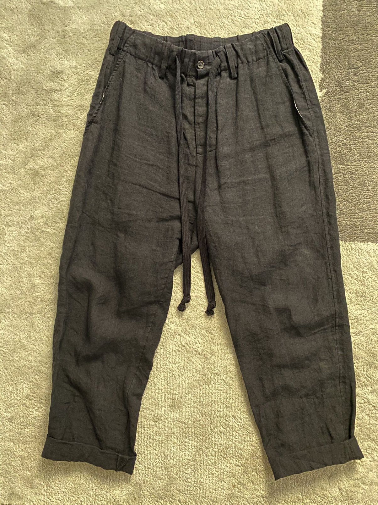 image of Uma Wang Pigiama Pants in Black, Men's (Size 32)