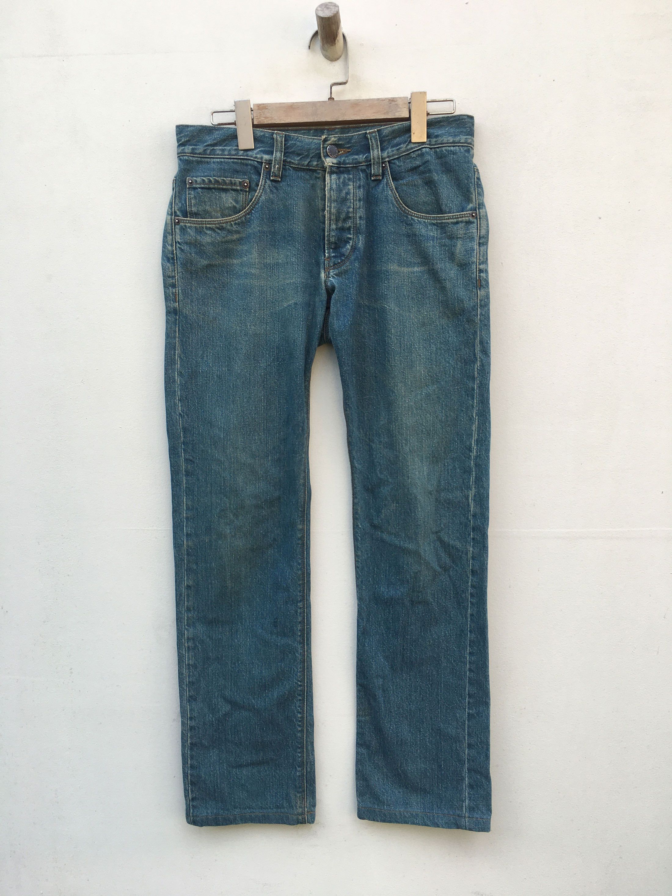 Prada Italy Tapered Fit Button Fly Jeans